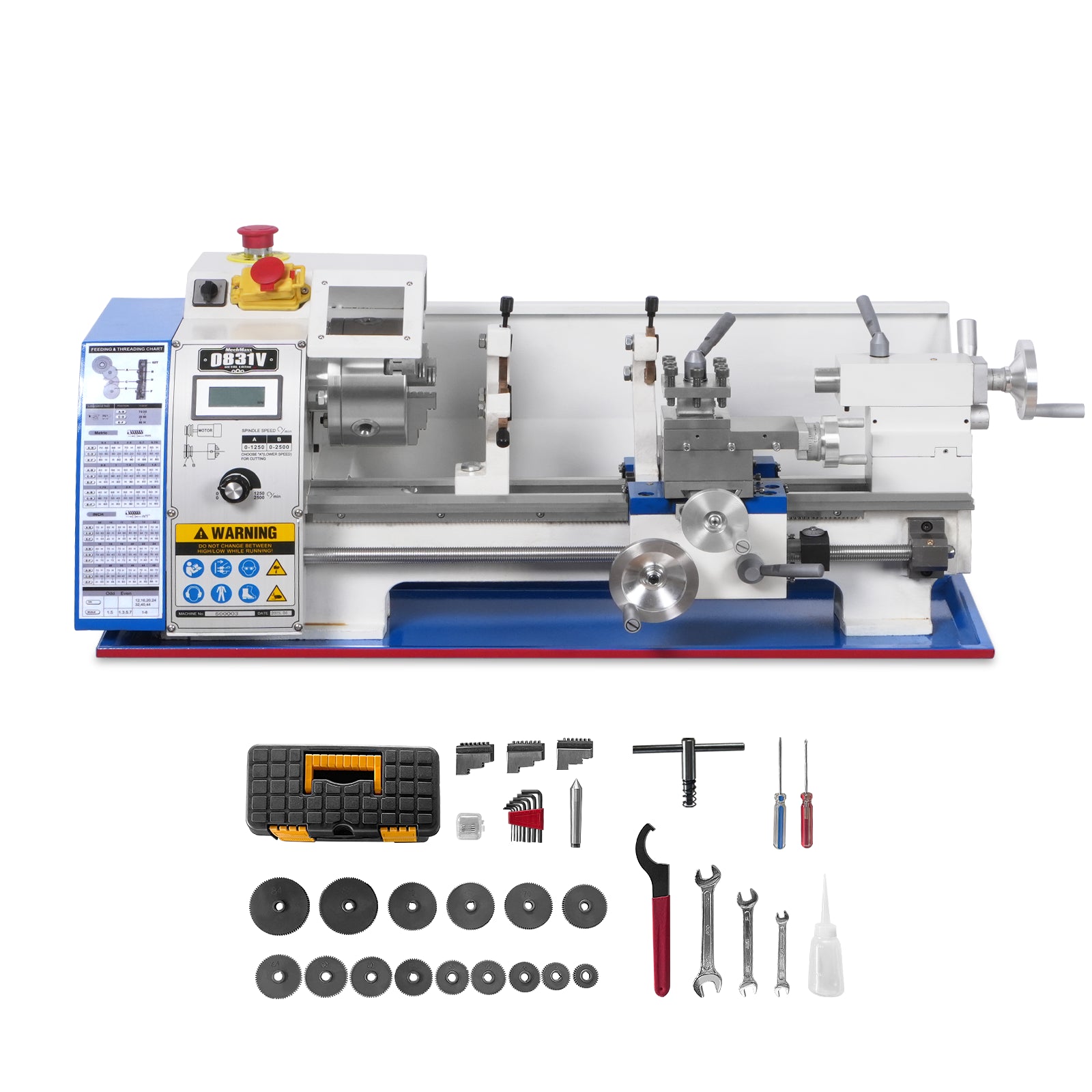 1.5'' Spindle Bore Metal Lathe Machine 8'' x 16'' High Precision Brush