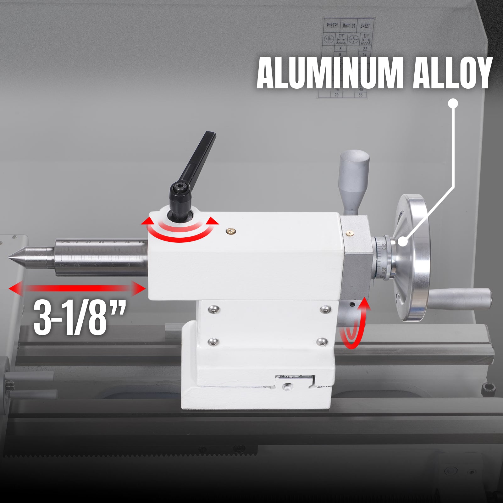 2 HP 11'' x 30'' Combination Lathe Milling Drilling Machine Brushless Motor, 1.5'' Spindle Bore, 0-2000 RPM Variable Speed, High Precision Benchtop Lathe for Metalworking – Without Stand