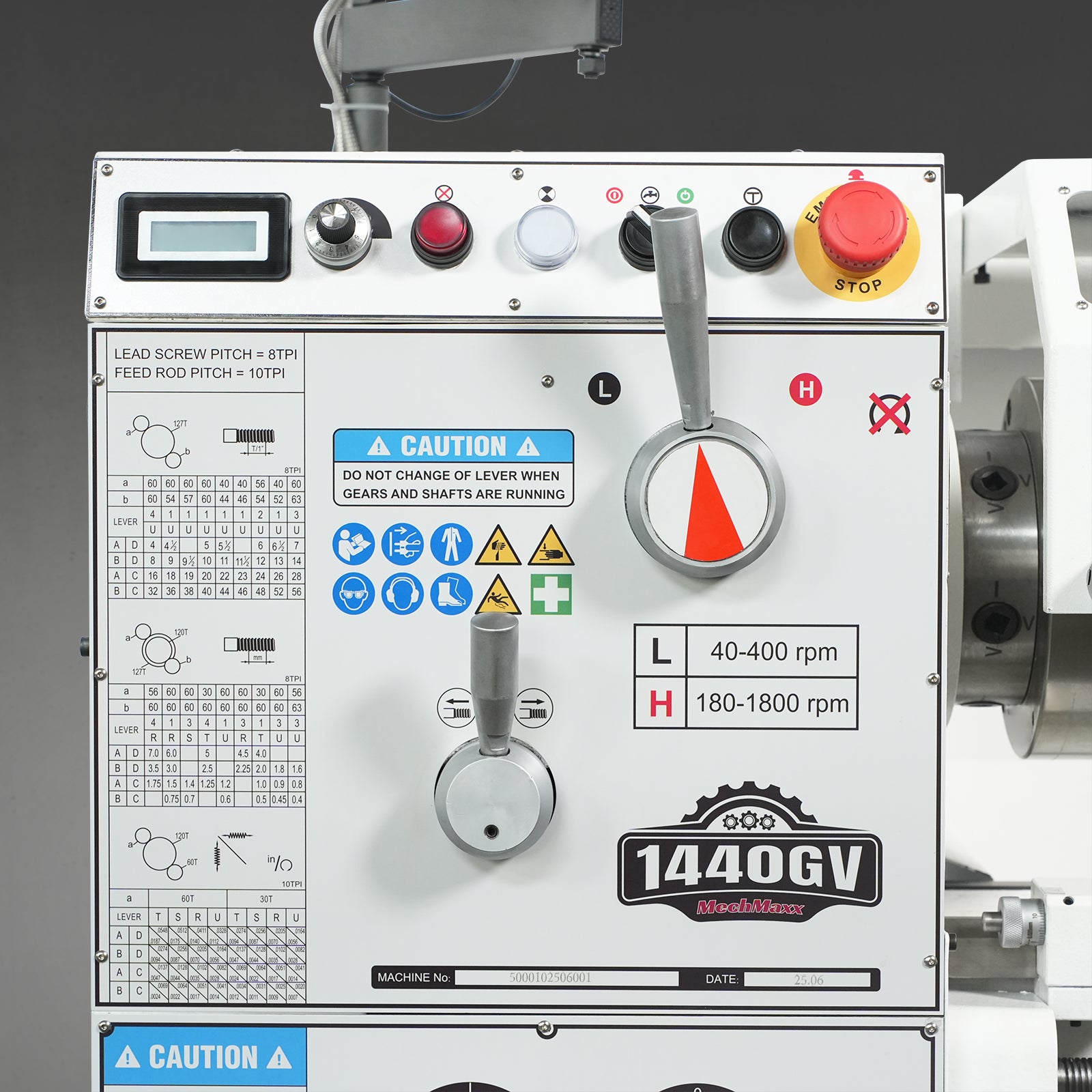 14" x 40" Industrial Metal Lathe Machine with Variable Speed DRO Gunsmith Gearhead Precision Turning Drilling Belt Drive