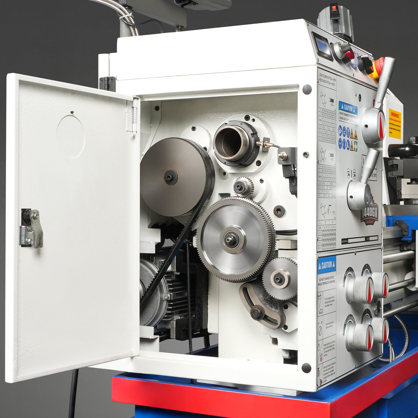 14" x 40" Industrial Metal Lathe Machine with Variable Speed DRO Gunsmith Gearhead Precision Turning Drilling Belt Drive