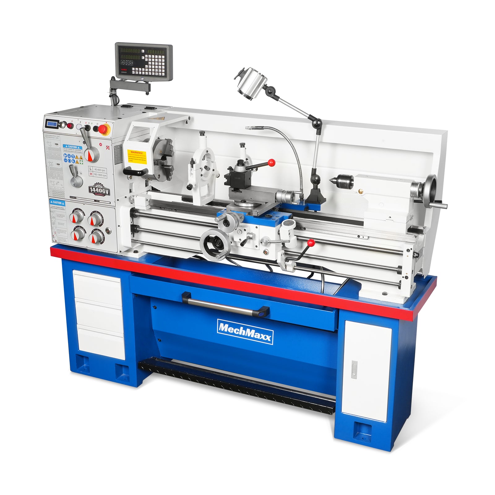 14" x 40" Industrial Metal Lathe Machine with Variable Speed DRO Gunsmith Gearhead Precision Turning Drilling Belt Drive