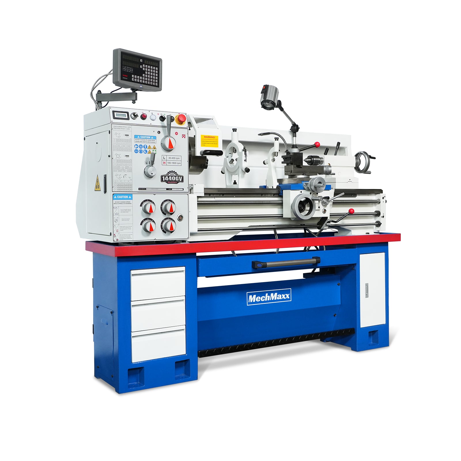 14" x 40" Industrial Metal Lathe Machine with Variable Speed DRO Gunsmith Gearhead Precision Turning Drilling Belt Drive