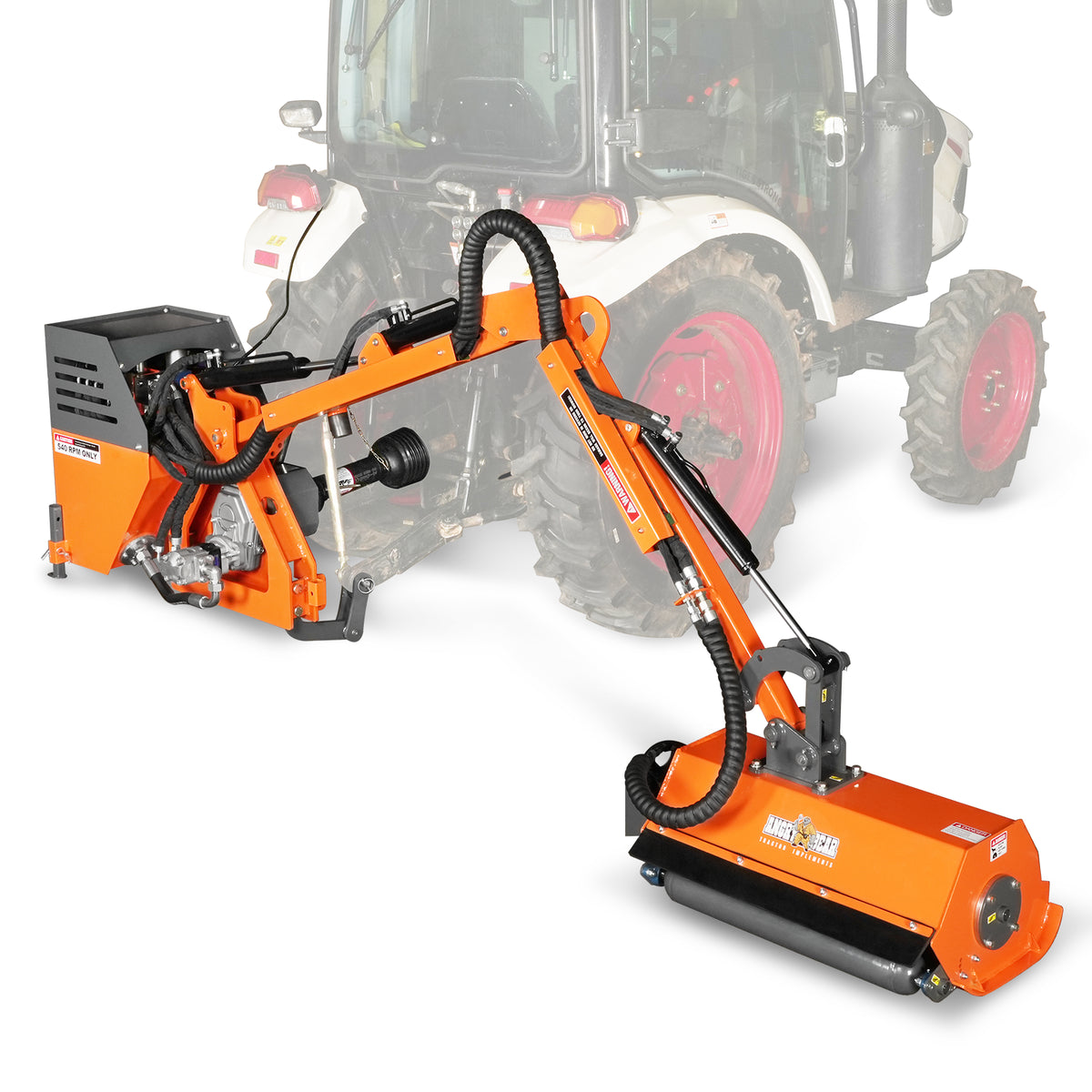 31.5" Remote control operation, Maximum Reach 11'2", 3-Point Boom Mower, Minimum 20hp, ERM80