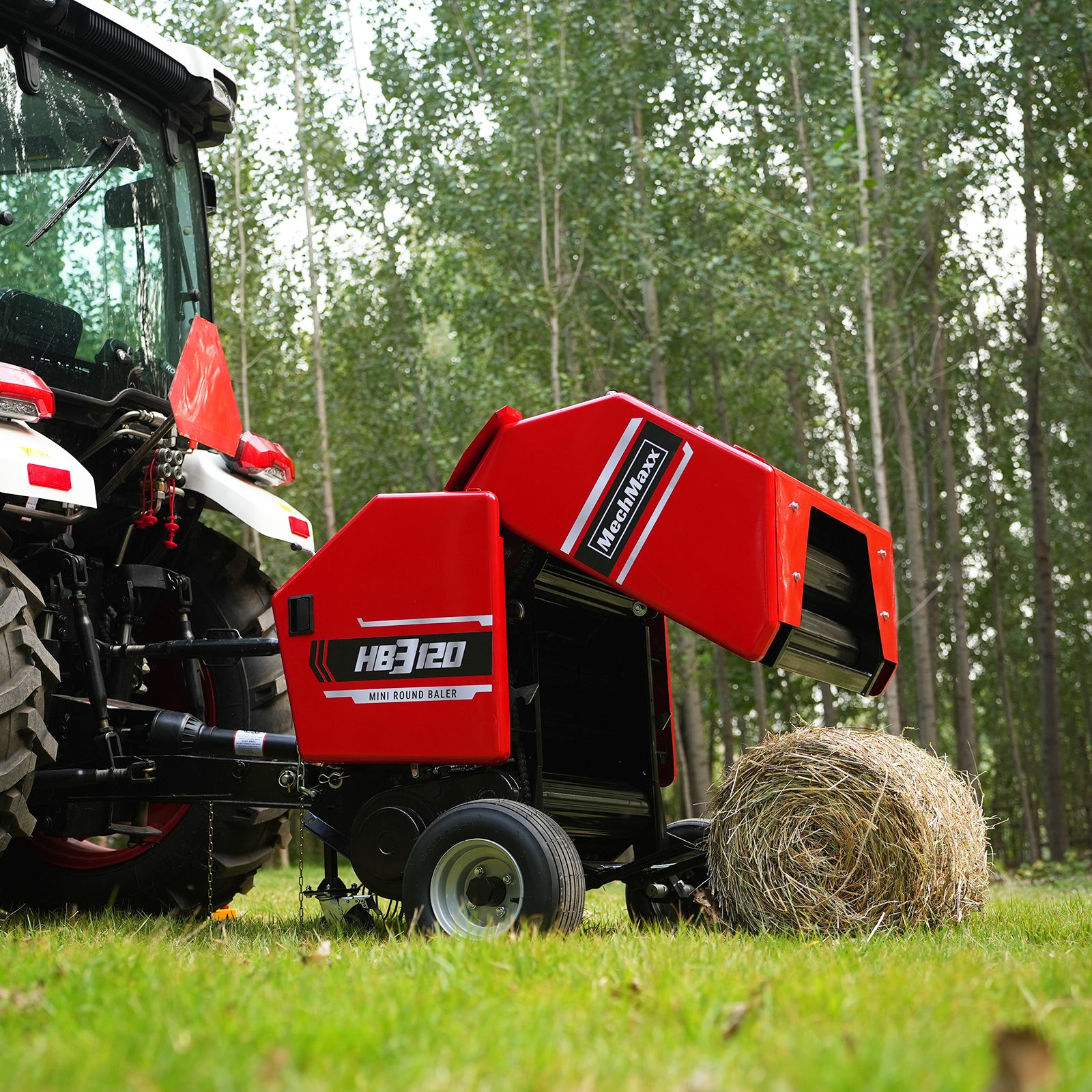 3-Point PTO Mini Round Hay Baler With Twine Wrap, 20" Diameter x 28" Width Bales, For 15-50hp Tractor, HB3120