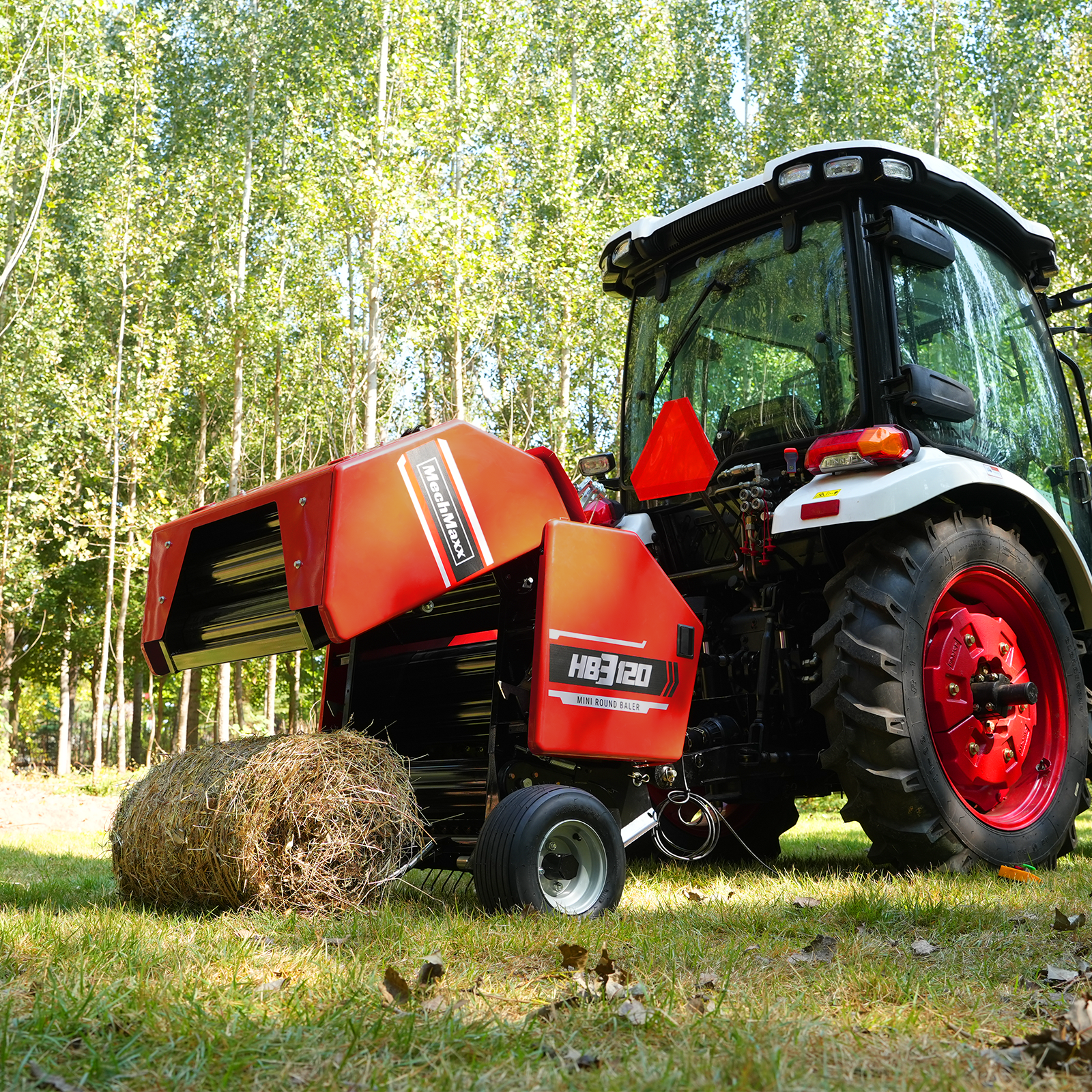 3-Point PTO Mini Round Hay Baler With Twine Wrap, 20" Diameter x 28" Width Bales, For 15-50hp Tractor, HB3120