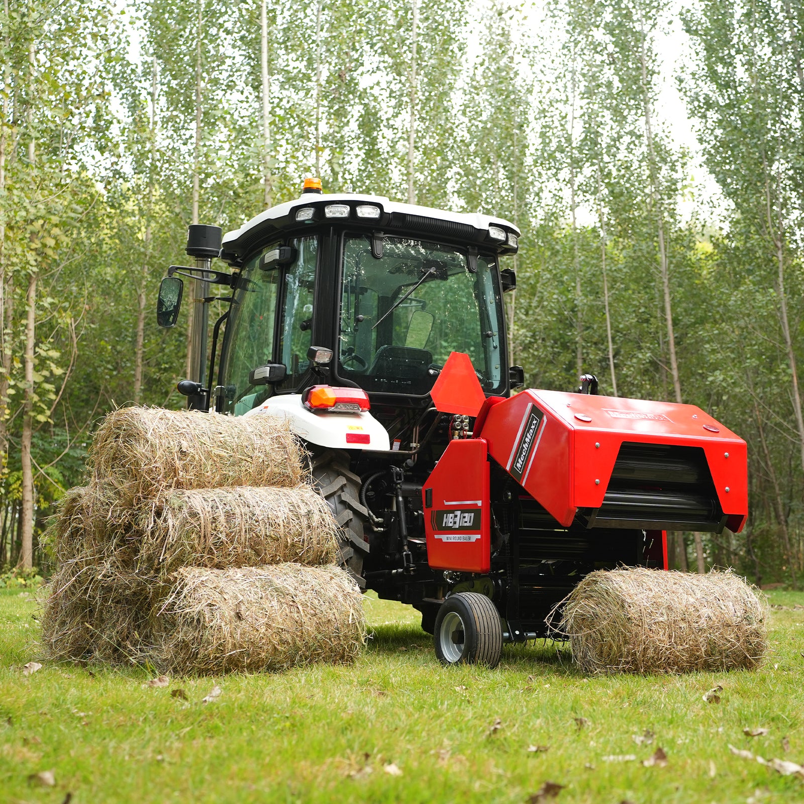 3-Point PTO Mini Round Hay Baler With Twine Wrap, 20" Diameter x 28" Width Bales, For 15-50hp Tractor, HB3120