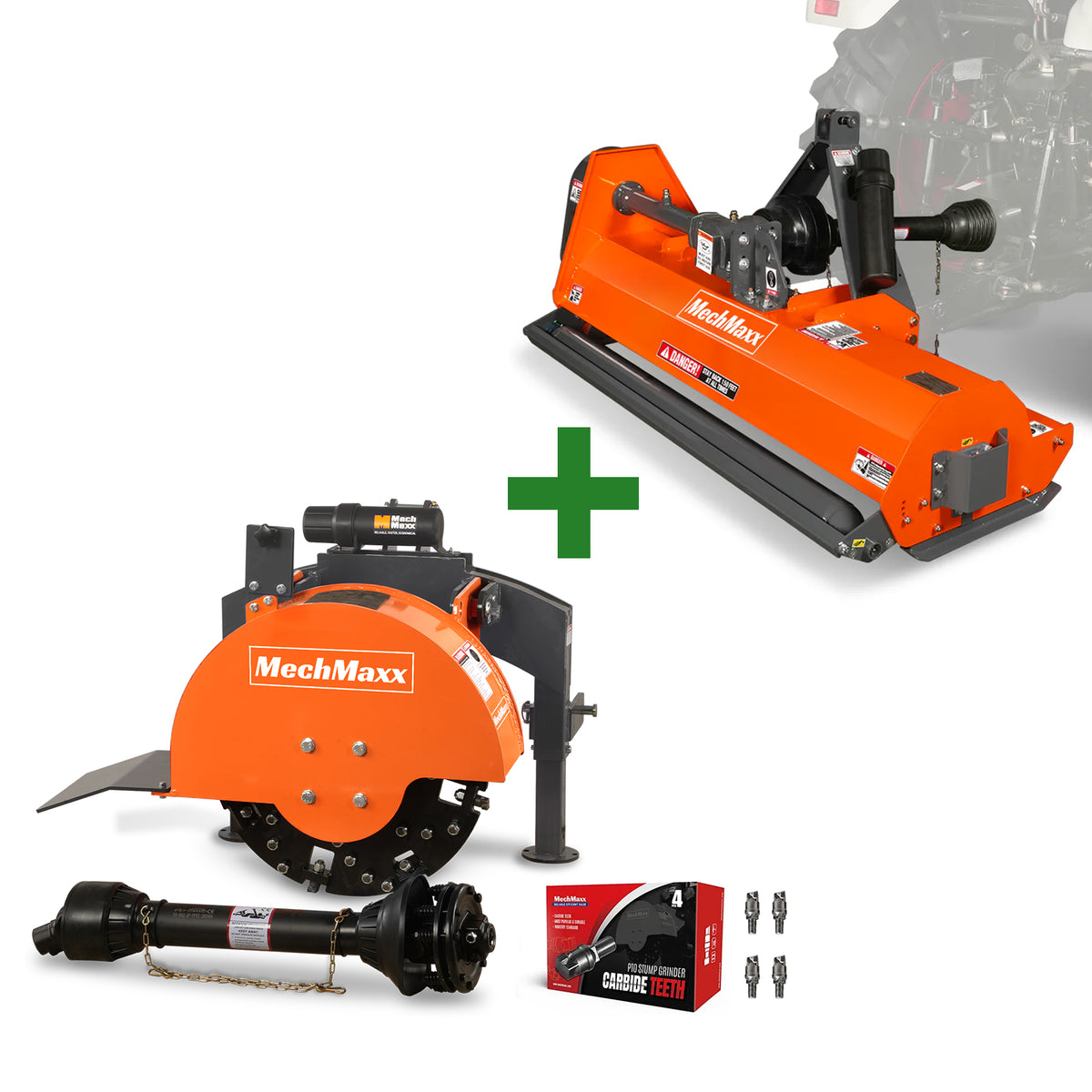 3-Point PTO Stump Grinder & 60'' PTO Flail Mower Combo,SG24&EFS60