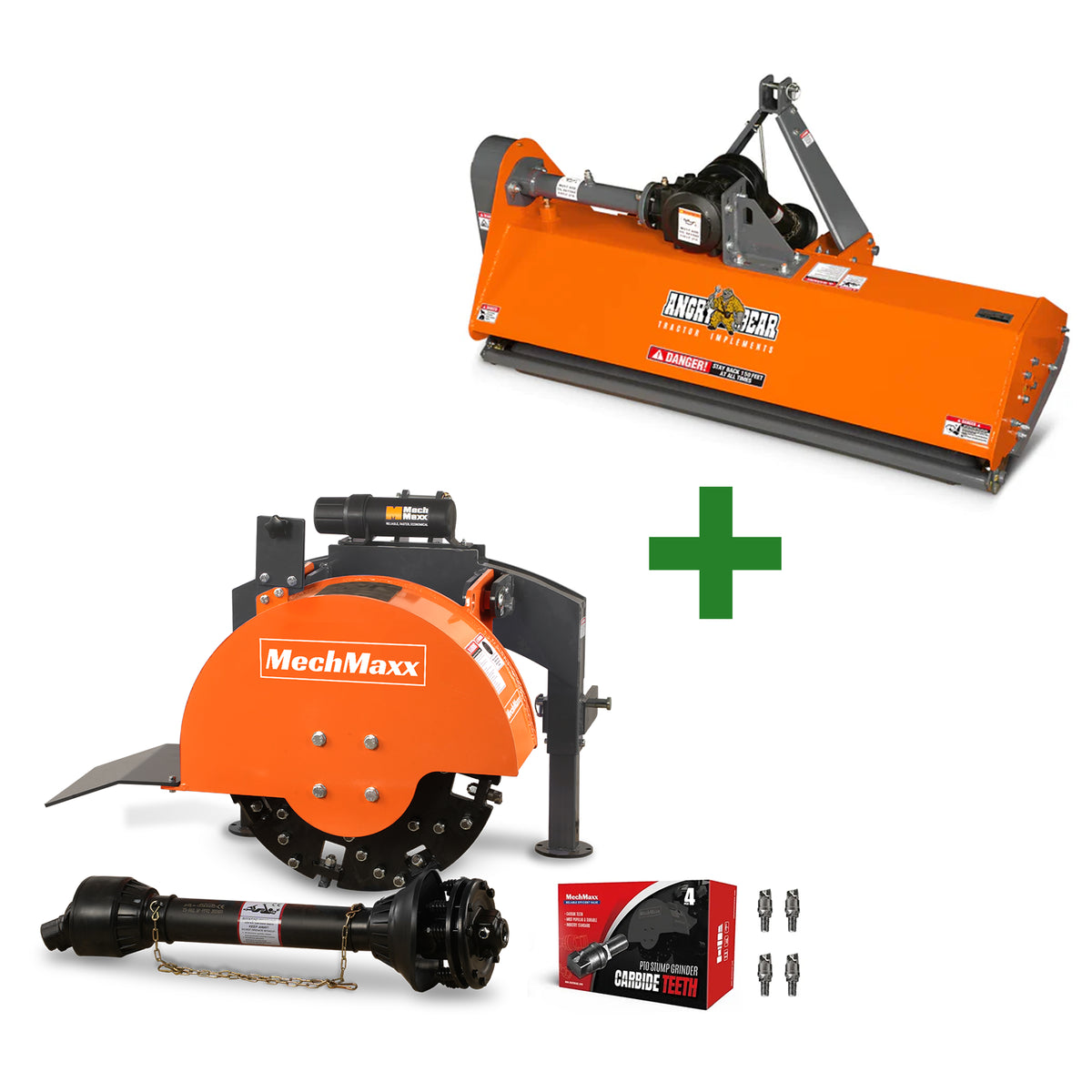 3-Point PTO Stump Grinder & 60'' PTO Flail Mower Combo,SG24 & NAM60