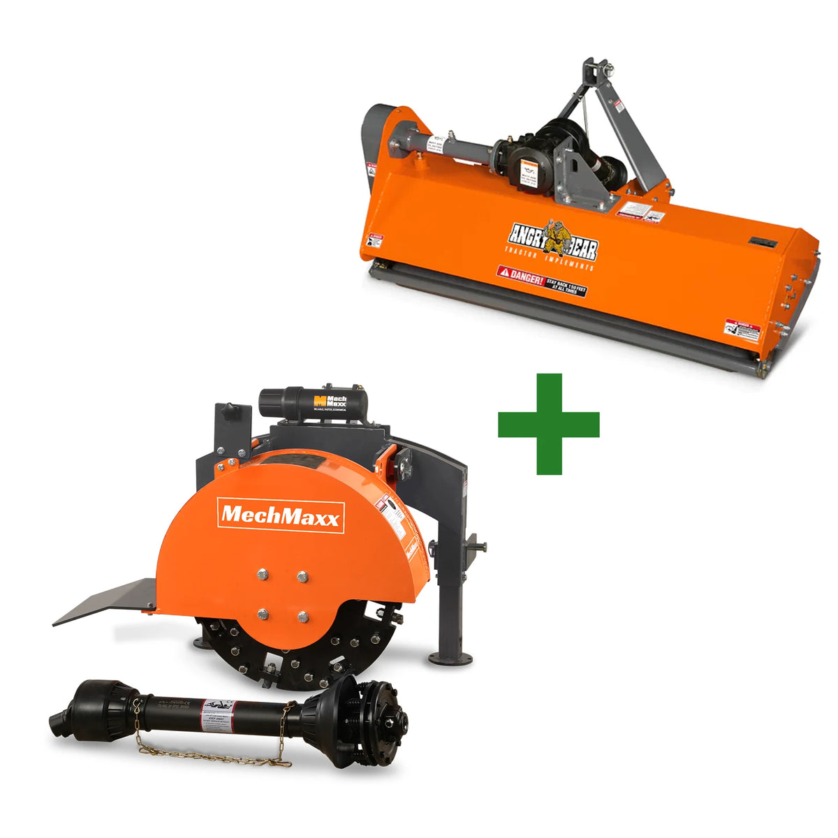 3-Point PTO Stump Grinder & 60'' PTO Flail Mower Combo, SG24 & NAM60