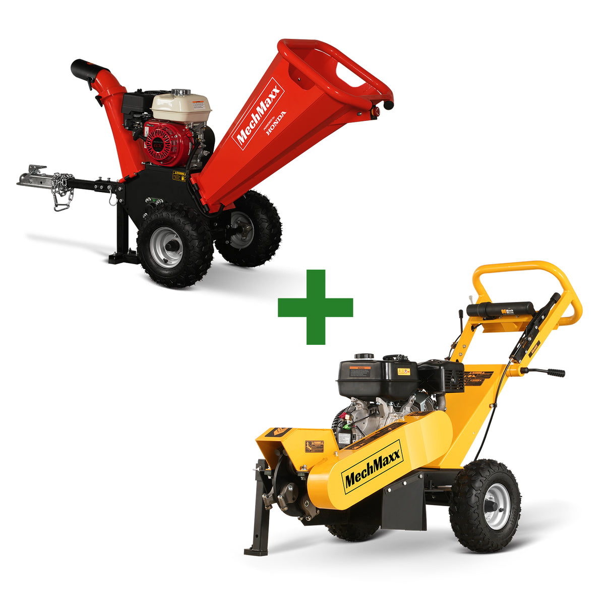 6" Honda Gasoline Engine Wood Chipper & 12" Stump Grinder Combo,GS650 & SGR1500