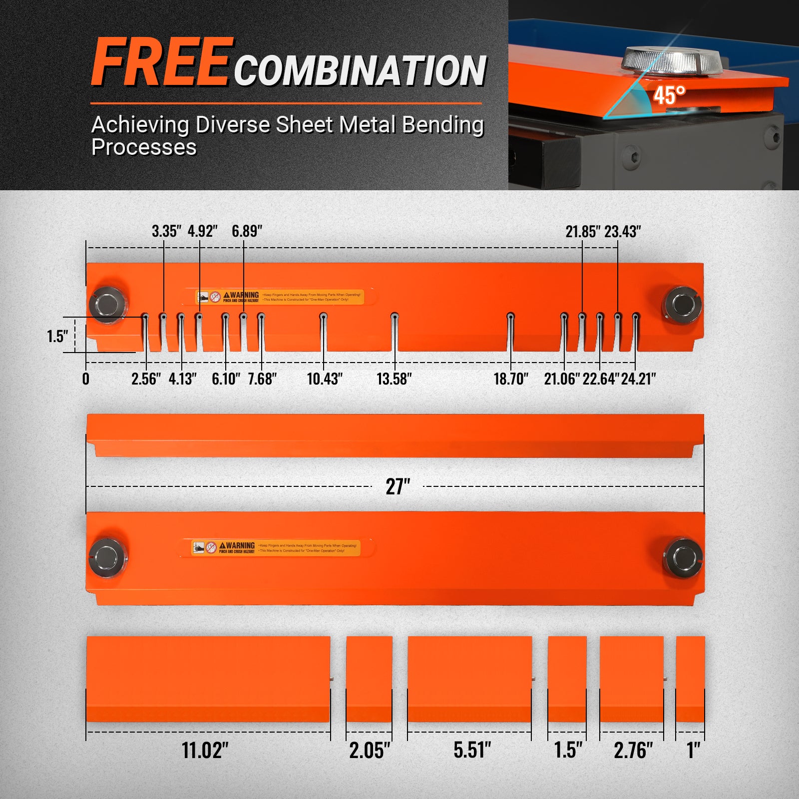 24'' Industrial Magnetic Pan and BOX Heavy Duty Sheet Metal Brake 20 Gauge Capacity Shear Press Brake, MSMB650E