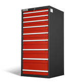Heavy Duty Modular Drawer Cabinet – 9 Drawer Tool Storage Organizer, Steel Construction, 59" H x 28.5" W x 28.5" D