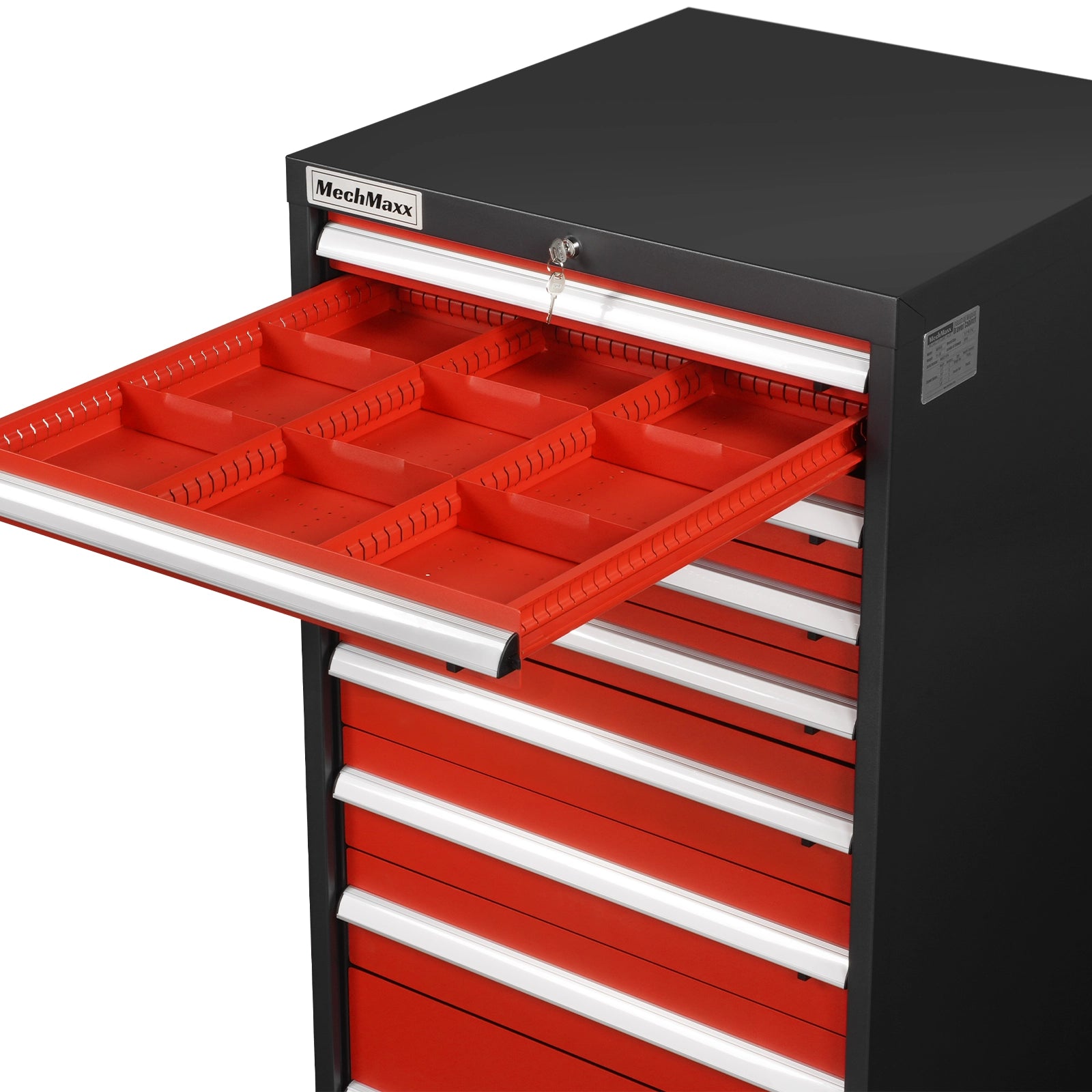 Heavy Duty Modular Drawer Cabinet – 10 Drawer Tool Storage Organizer, Steel Construction, 59" H x 28.5" W x 28.5" D