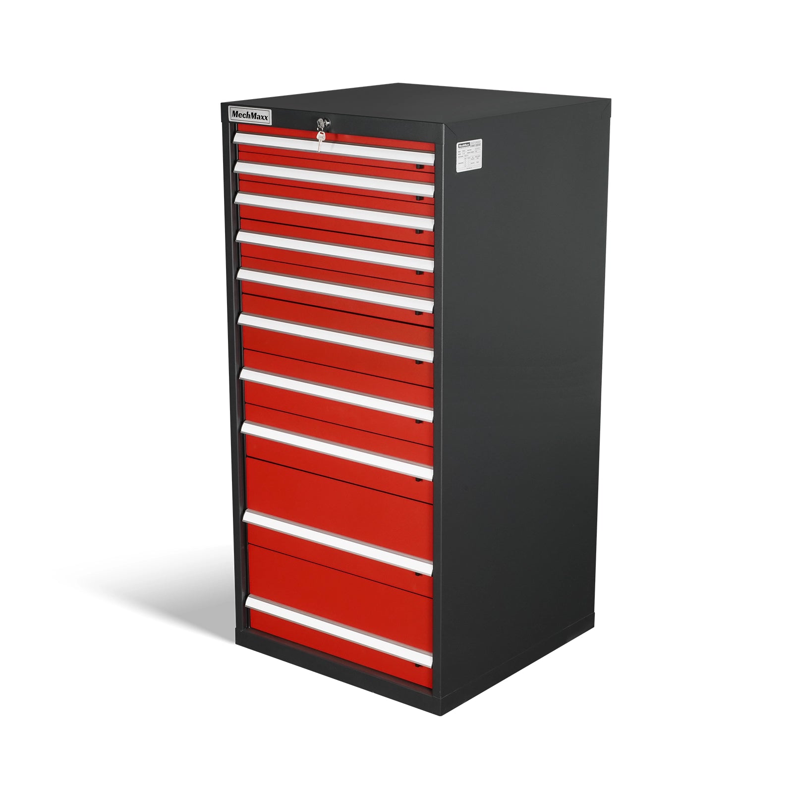 Heavy Duty Modular Drawer Cabinet – 10 Drawer Tool Storage Organizer, Steel Construction, 59" H x 28.5" W x 28.5" D