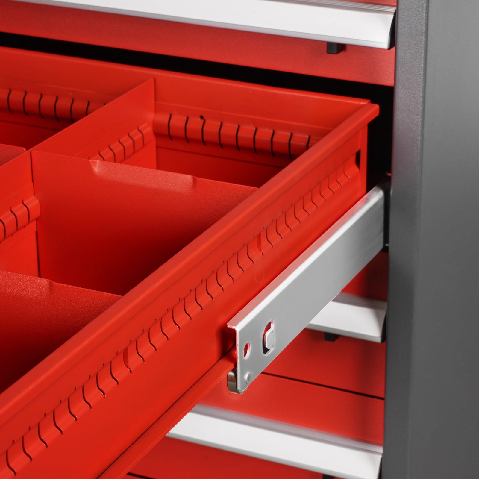 Heavy Duty Modular Drawer Cabinet – 10 Drawer Tool Storage Organizer, Steel Construction, 59" H x 28.5" W x 28.5" D