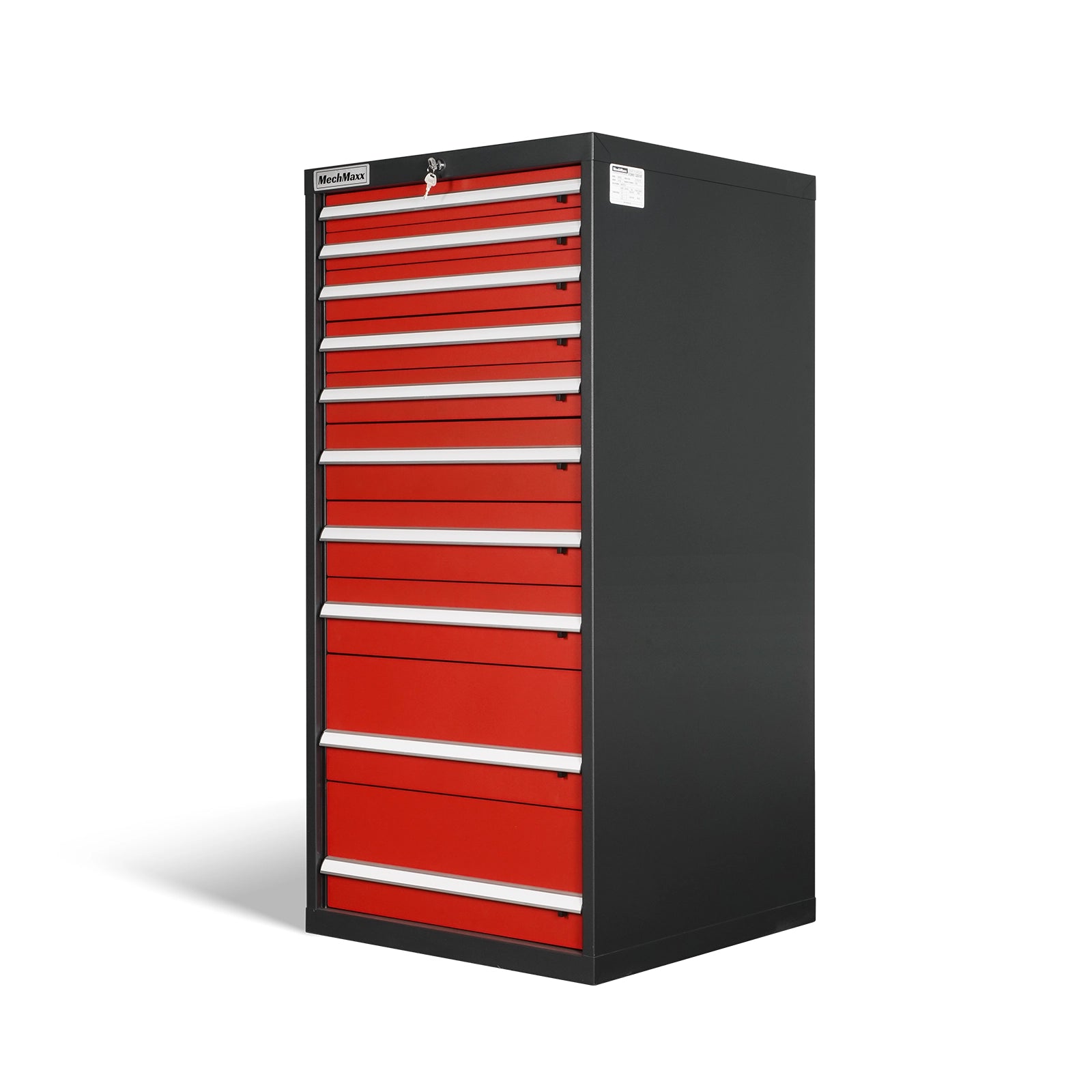 Heavy Duty Modular Drawer Cabinet – 10 Drawer Tool Storage Organizer, Steel Construction, 59" H x 28.5" W x 28.5" D