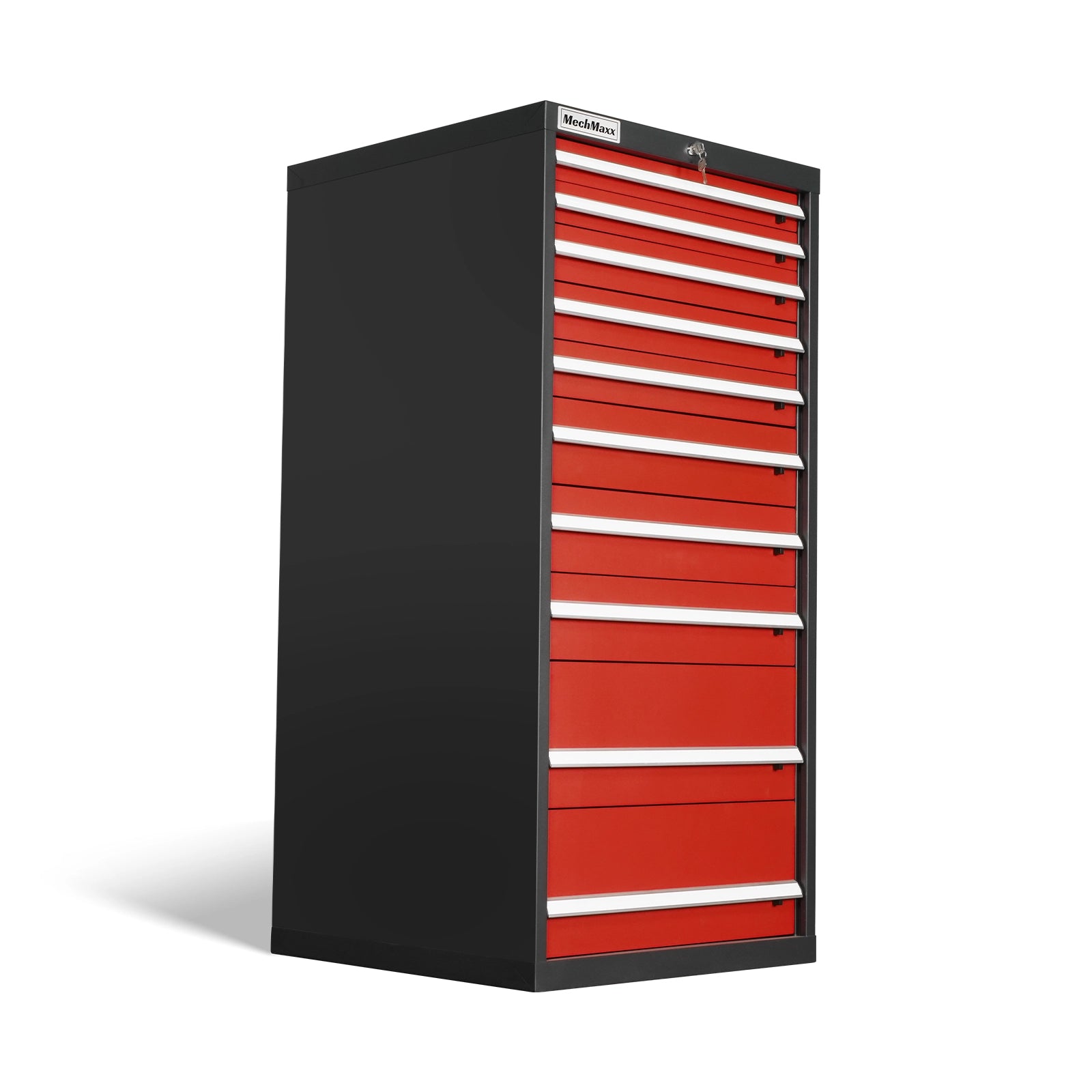 Heavy Duty Modular Drawer Cabinet – 10 Drawer Tool Storage Organizer, Steel Construction, 59" H x 28.5" W x 28.5" D