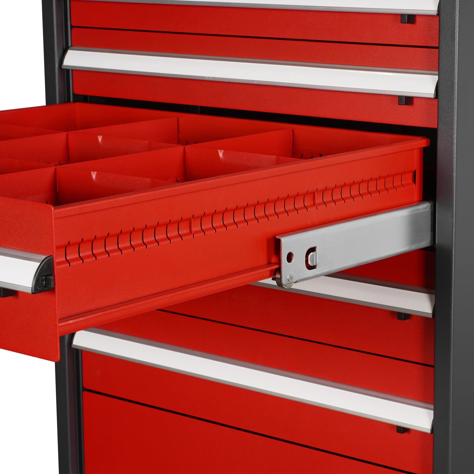 Heavy Duty Modular Drawer Cabinet – 10 Drawer Tool Storage Organizer, Steel Construction, 59" H x 28.5" W x 28.5" D