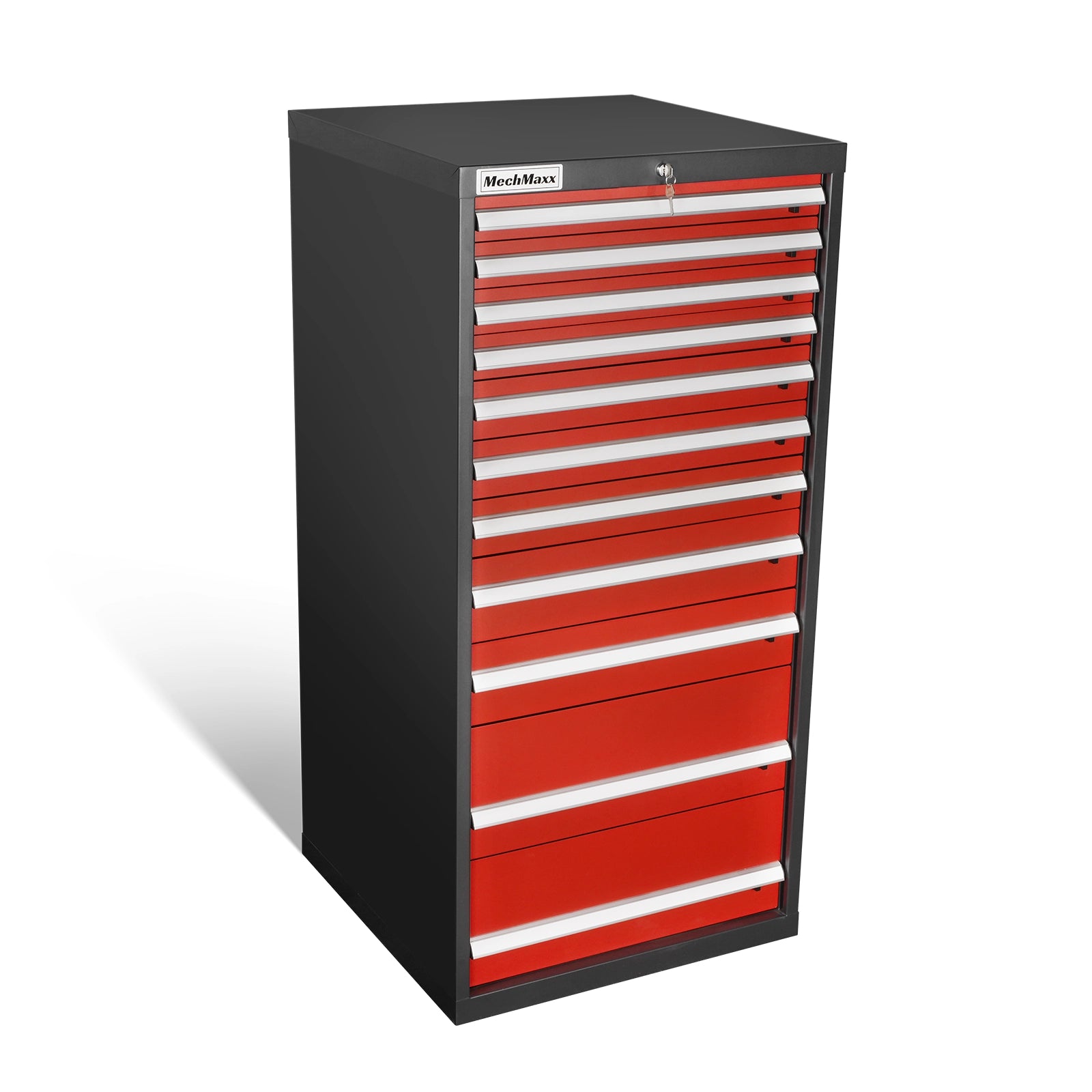 Heavy Duty Modular Drawer Cabinet – 11 Drawer Tool Storage Organizer, Steel Construction, 59" H x 28.5" W x 28.5" D