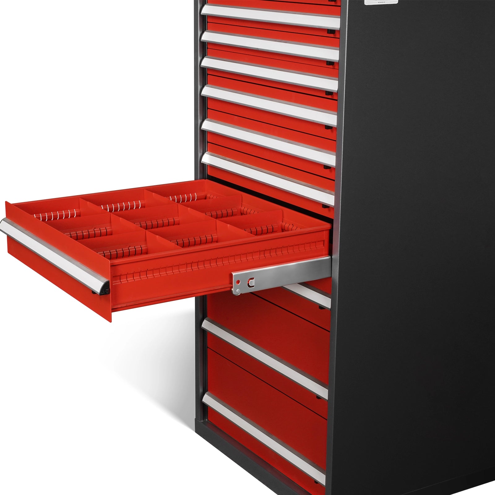 Heavy Duty Modular Drawer Cabinet – 11 Drawer Tool Storage Organizer, Steel Construction, 59" H x 28.5" W x 28.5" D
