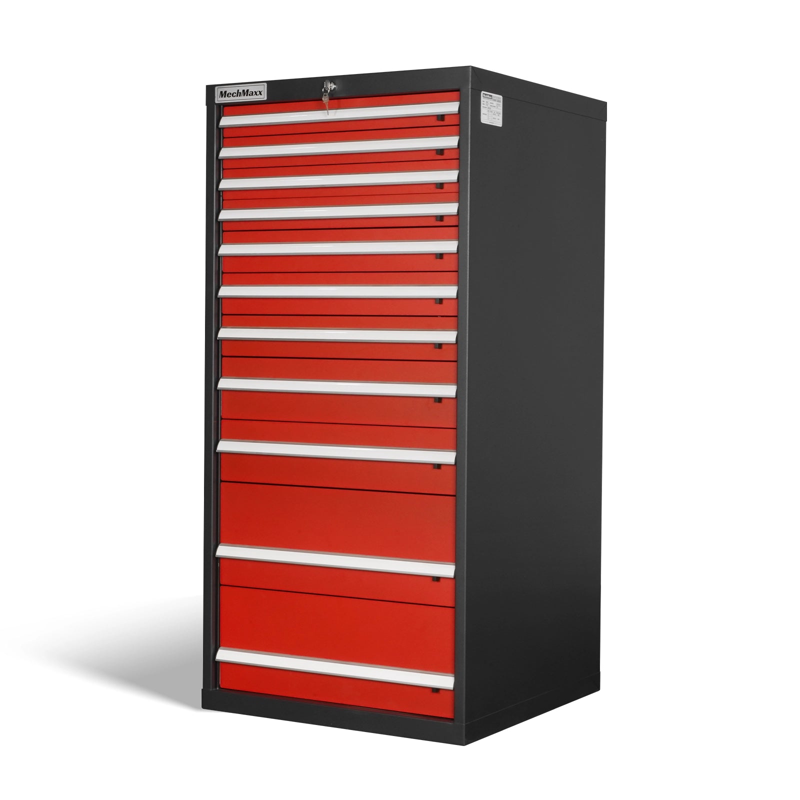 Heavy Duty Modular Drawer Cabinet – 11 Drawer Tool Storage Organizer, Steel Construction, 59" H x 28.5" W x 28.5" D