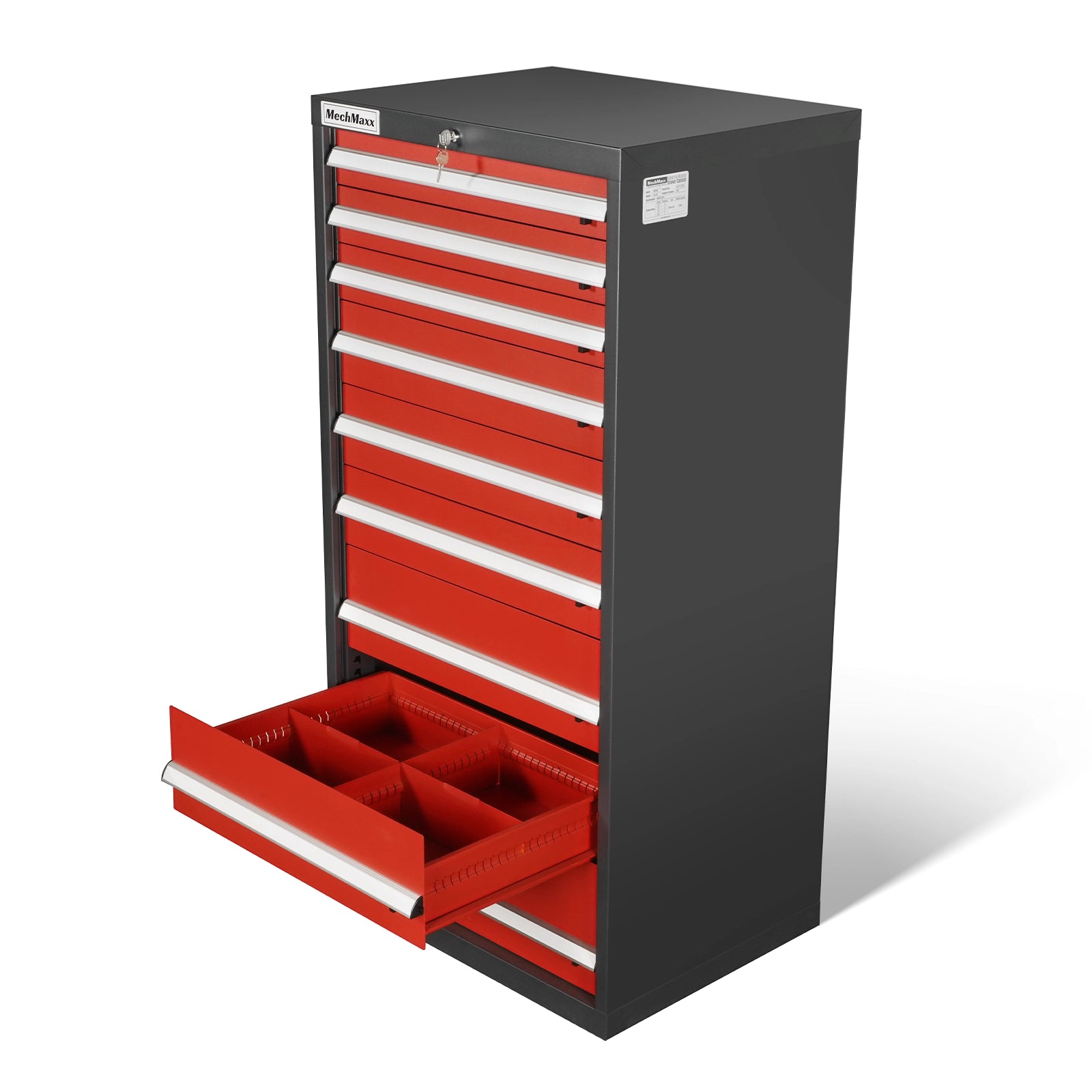 Heavy Duty Modular Drawer Cabinet – 9 Drawer Tool Storage Organizer, Steel Construction, 59" H x 28.5" W x 22.5" D