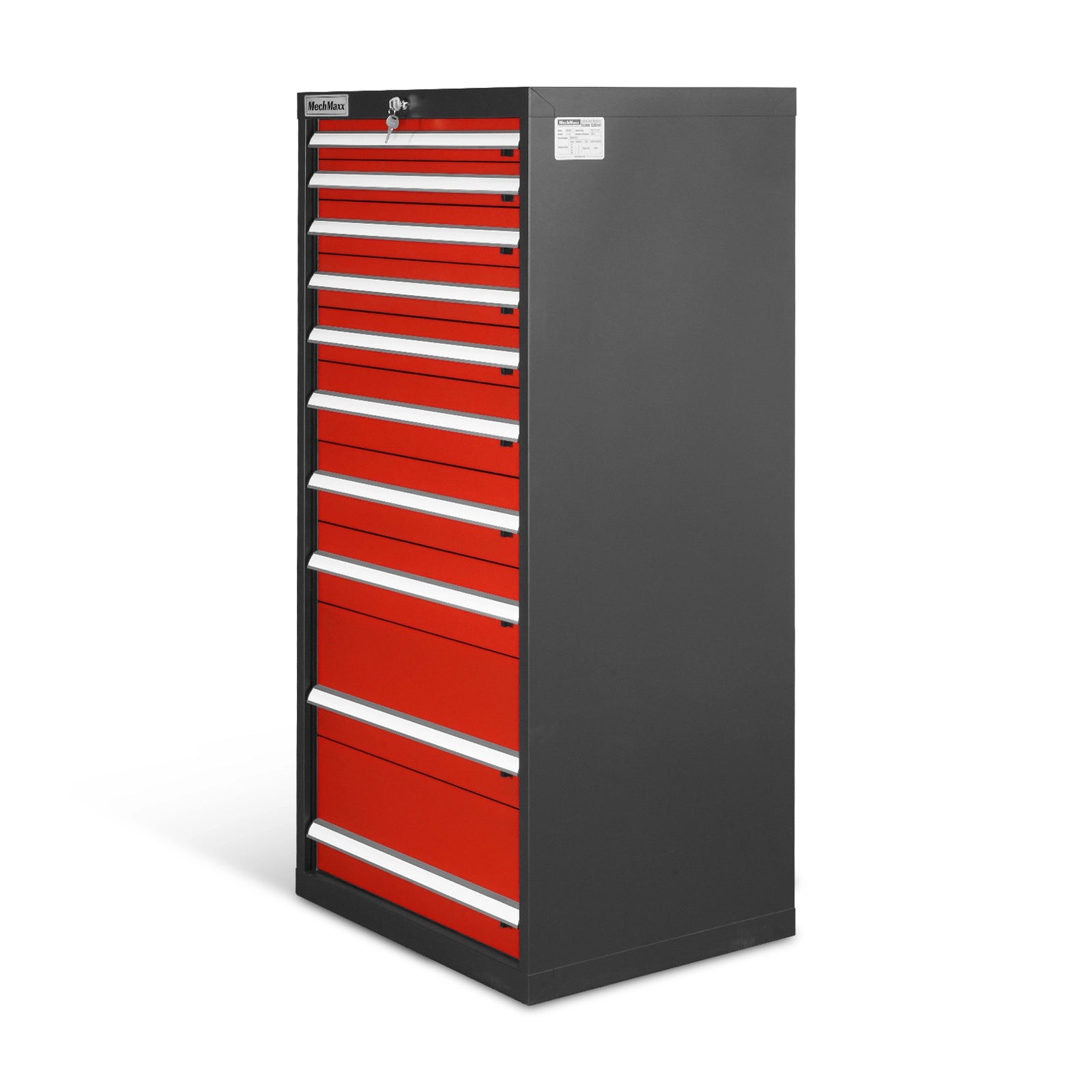Heavy Duty Modular Drawer Cabinet – 10 Drawer Tool Storage Organizer, Steel Construction, 59" H x 28.5" W x 22.5" D