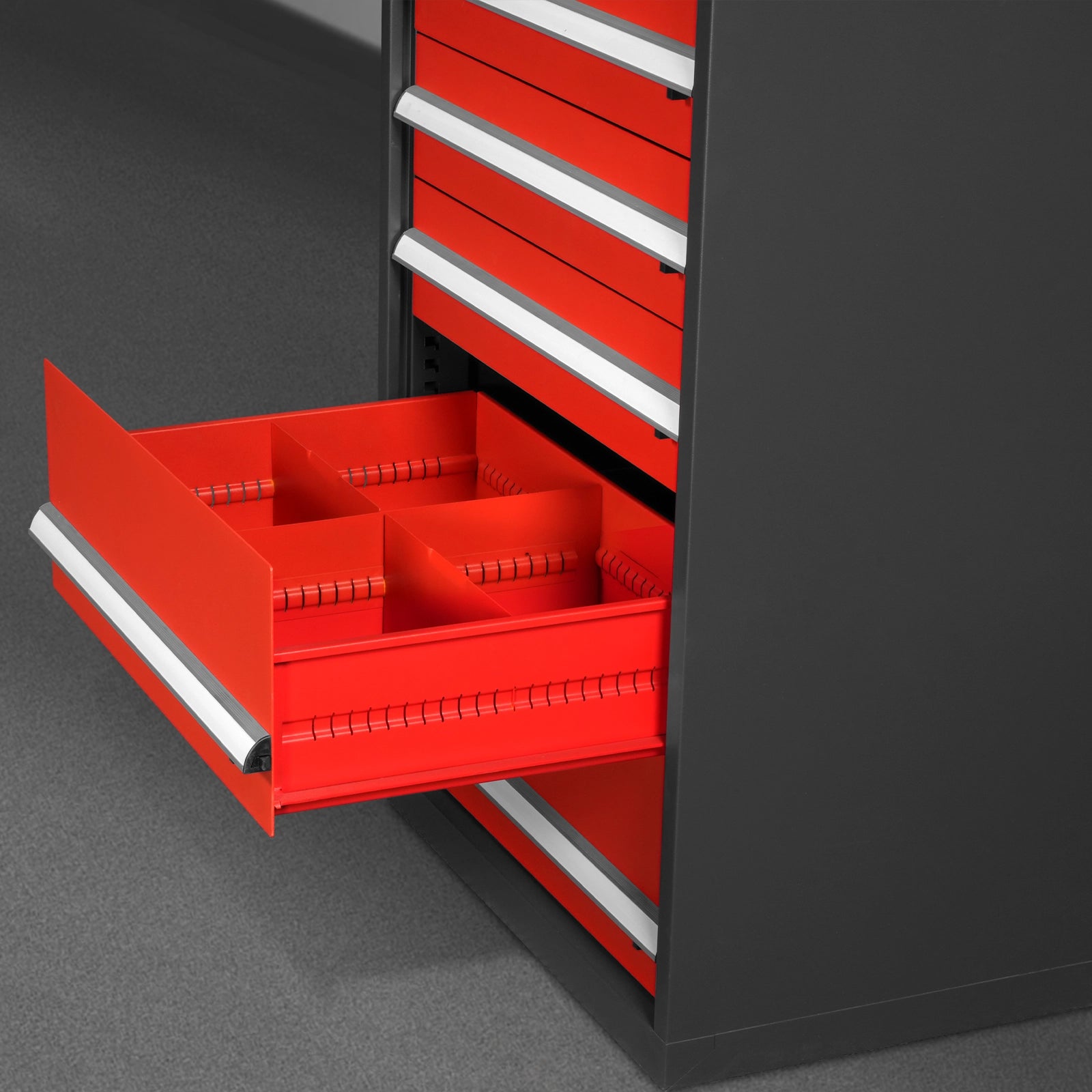 Heavy Duty Modular Drawer Cabinet – 11 Drawer Tool Storage Organizer, Steel Construction, 59" H x 28.5" W x 22.5" D