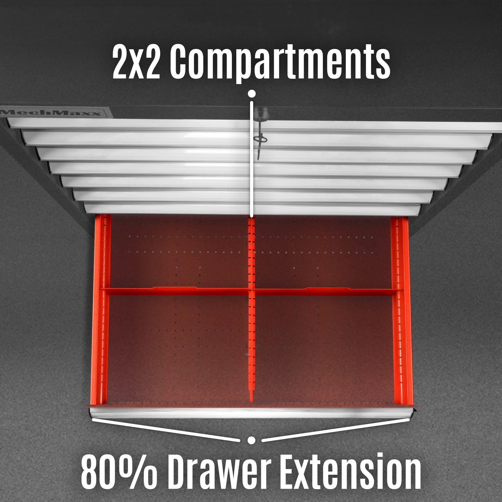 Heavy Duty Modular Drawer Cabinet – 9 Drawer Tool Storage Organizer, Steel Construction, 59" H x 28.5" W x 22.5" D