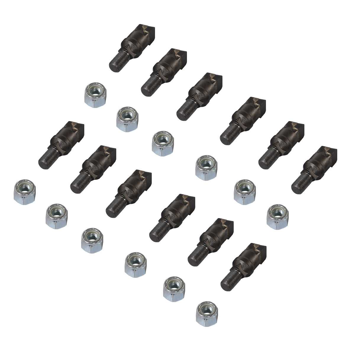 ( 1 Pack / 12 Pcs ) Teeth and Nut for Stump Grinder SG24; SG61; SG30PRO,  1 Pack 12 teeth (SKU: 150151;150151G;150501;150181)
