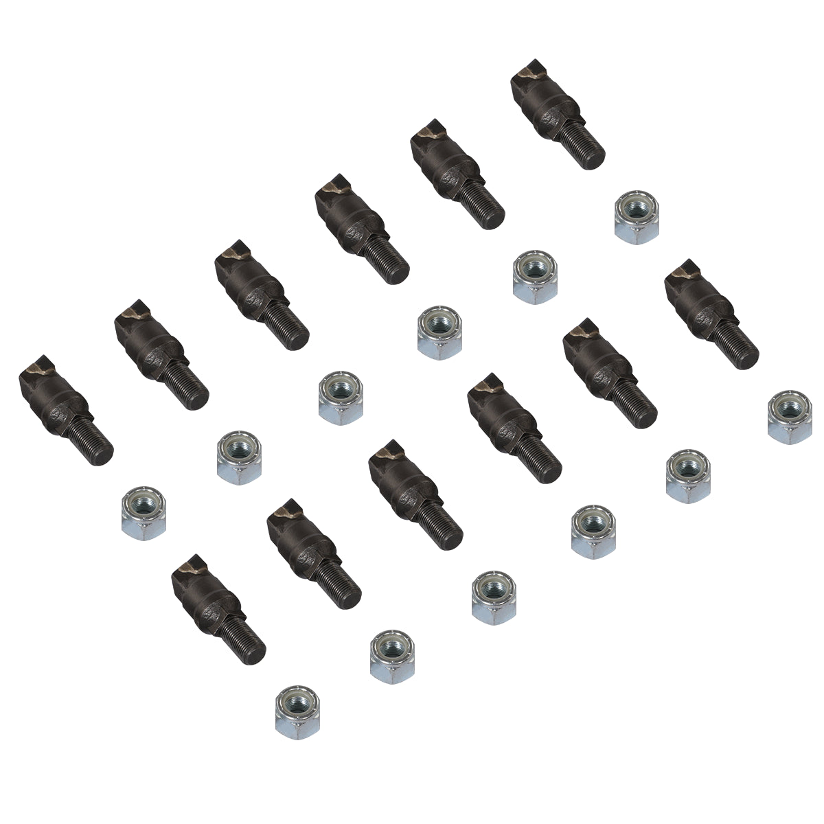 ( 1 Pack / 12 Pcs ) Teeth and Nut for Stump Grinder SG24; SG61; SG30PRO,  1 Pack 12 teeth (SKU: 150151;150151G;150501;150181)