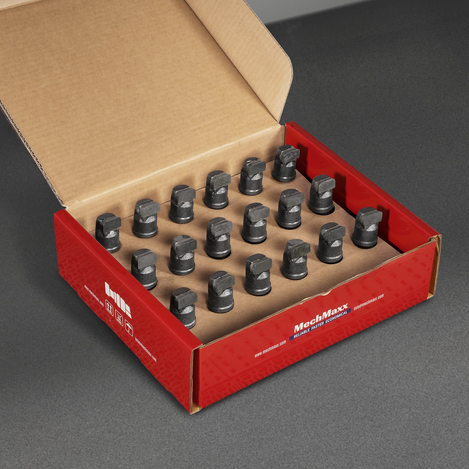 ( 1 Pack / 18 Pcs ) Teeth and Nut for Stump Grinder SG24; SG61; SG30PRO, 1 Pack 18 teeth (SKU: 150151;150151G;150501;150181)