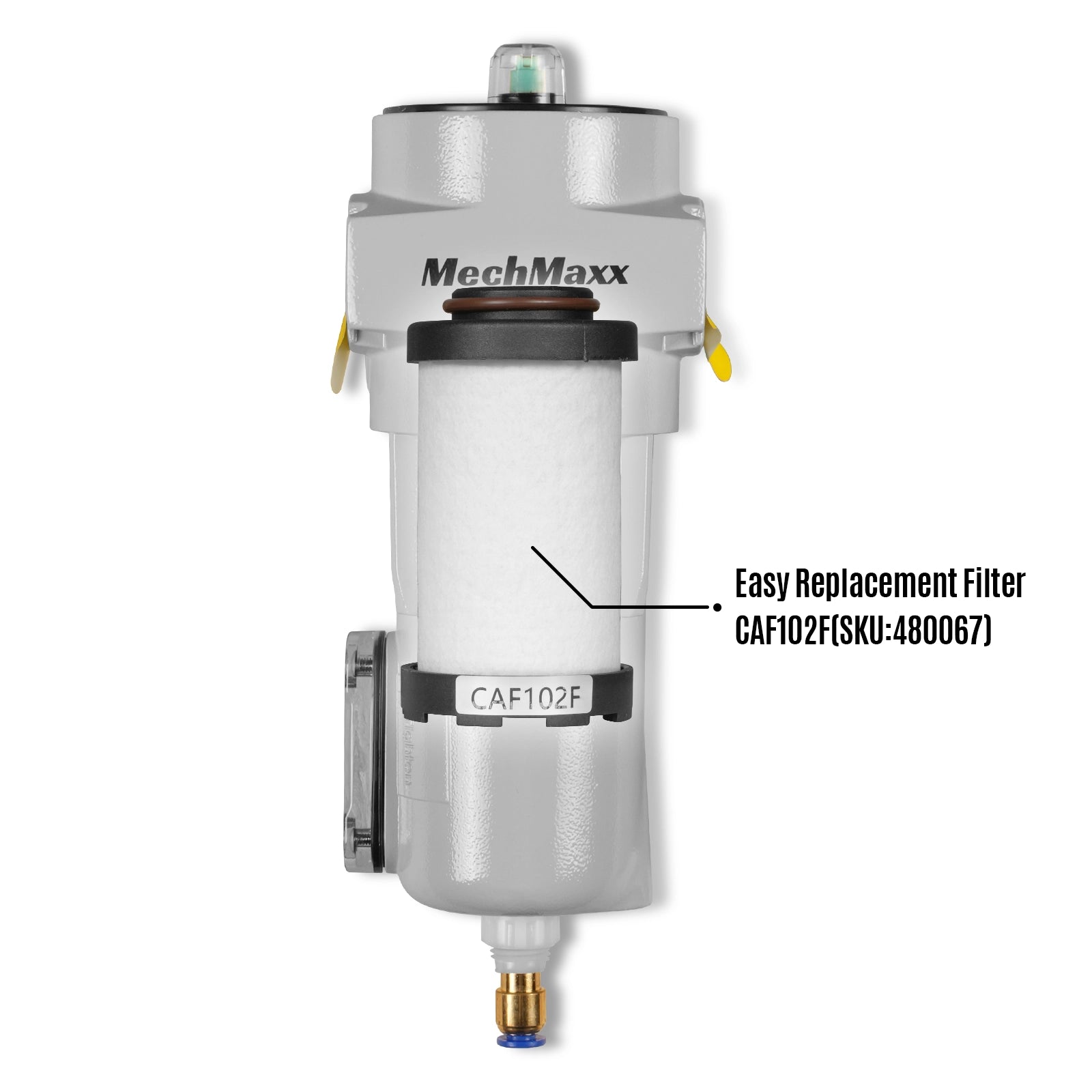 53 CFM Compressed Air Oil-Water Separator Precision Filter,0.01μm,Oil Content 0.01ppm, With Auto Drain, Pressure Indicator