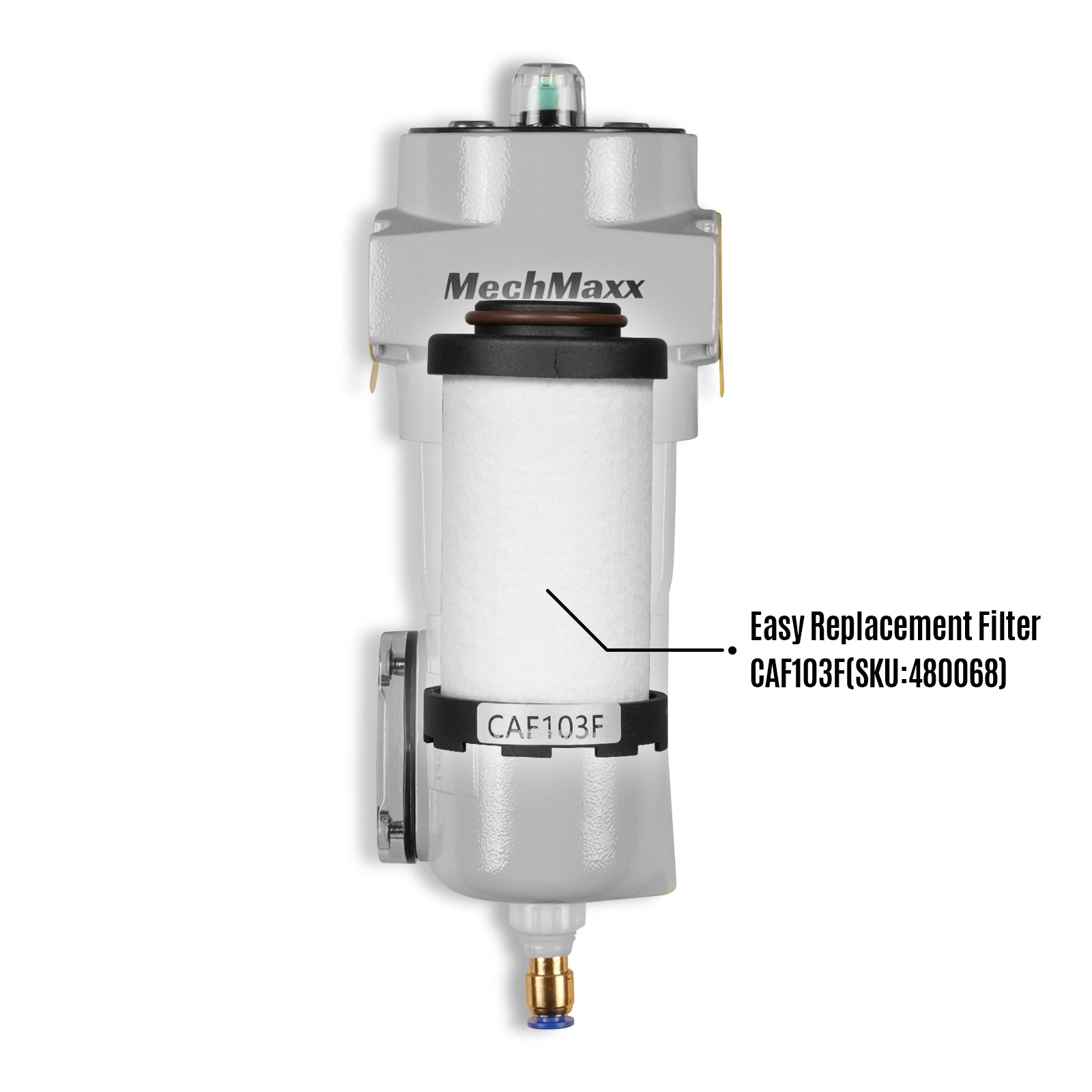 53 CFM Compressed Air Oil-Water Separator Precision Filter,0.01μm,Oil Content 0.001ppm, With Auto Drain, Pressure Indicator