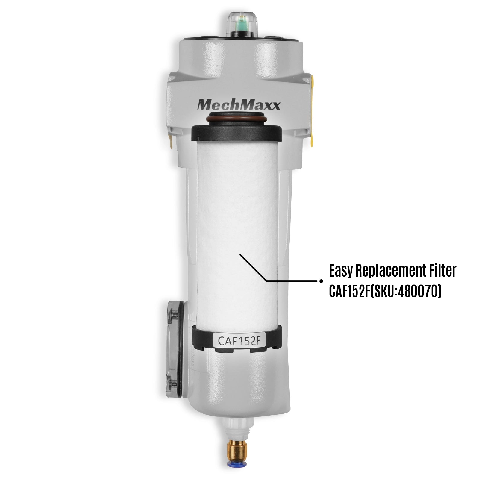 63 CFM Compressed Air Oil-Water Separator Precision Filter,0.01μm,Oil Content 0.01ppm, With Auto Drain, Pressure Indicator