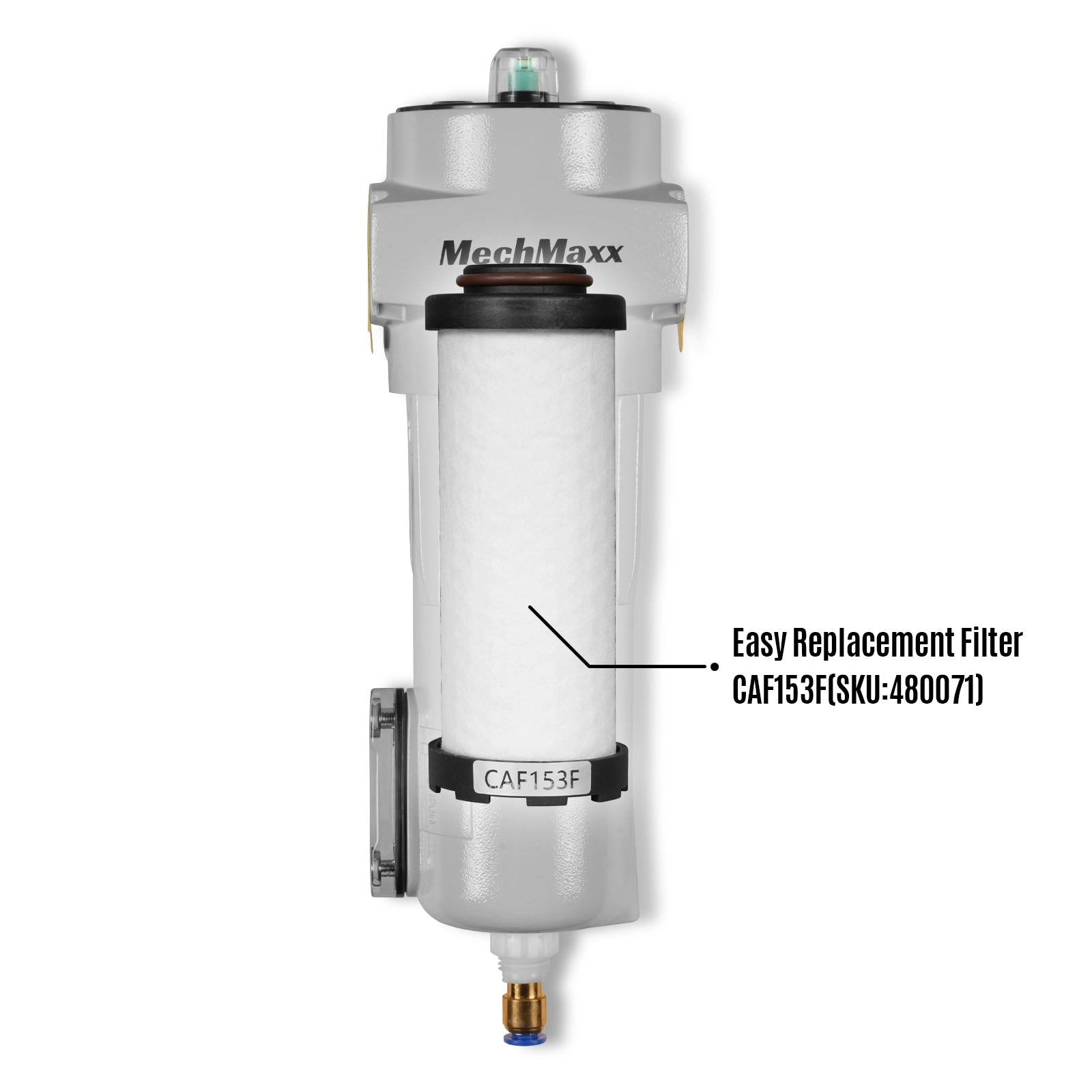 63 CFM Compressed Air Oil-Water Separator Precision Filter,0.01μm,Oil Content 0.001ppm, With Auto Drain, Pressure Indicator