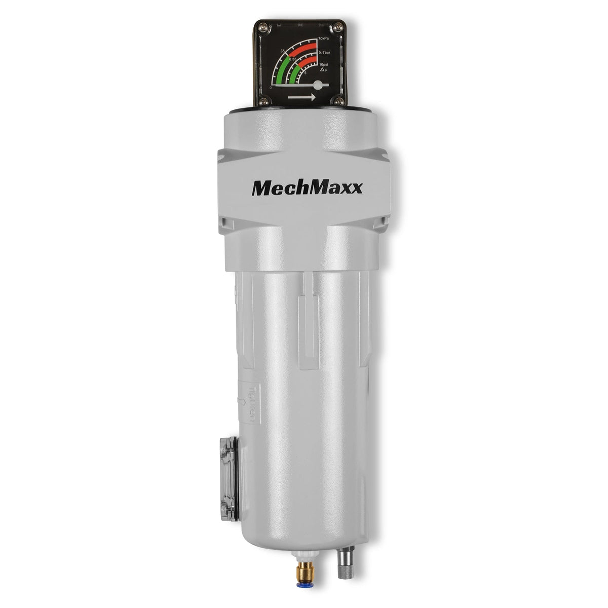 99 CFM CompreH2:K2ater Separator Precision Filter,1μm,Oil Content 1ppm, With Auto Drain, Pressure Gauge