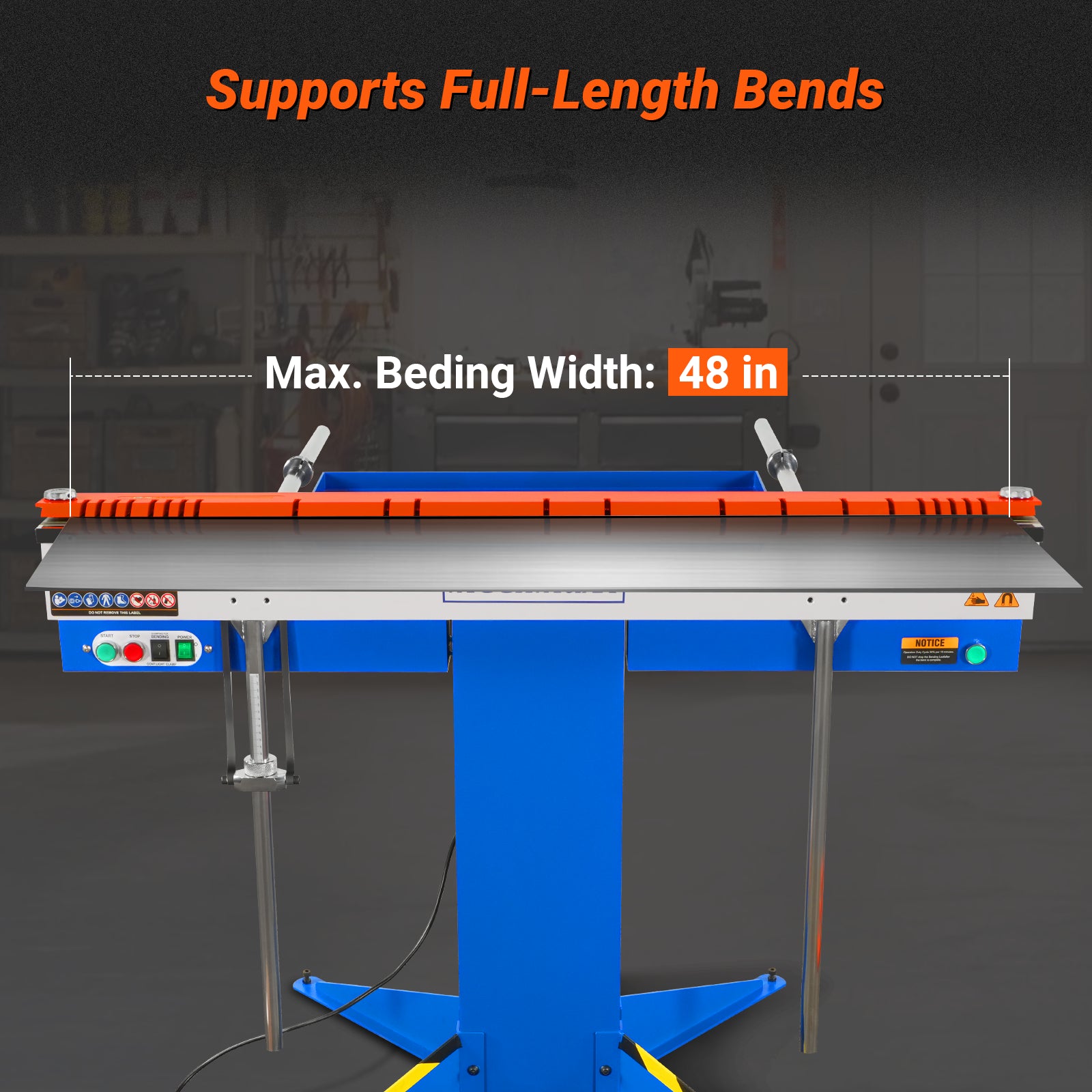 48'' Industrial Magnetic Pan and BOX Heavy Duty Sheet Metal Brake 20 Gauge Capacity Shear Press Brake, MSMB1250E