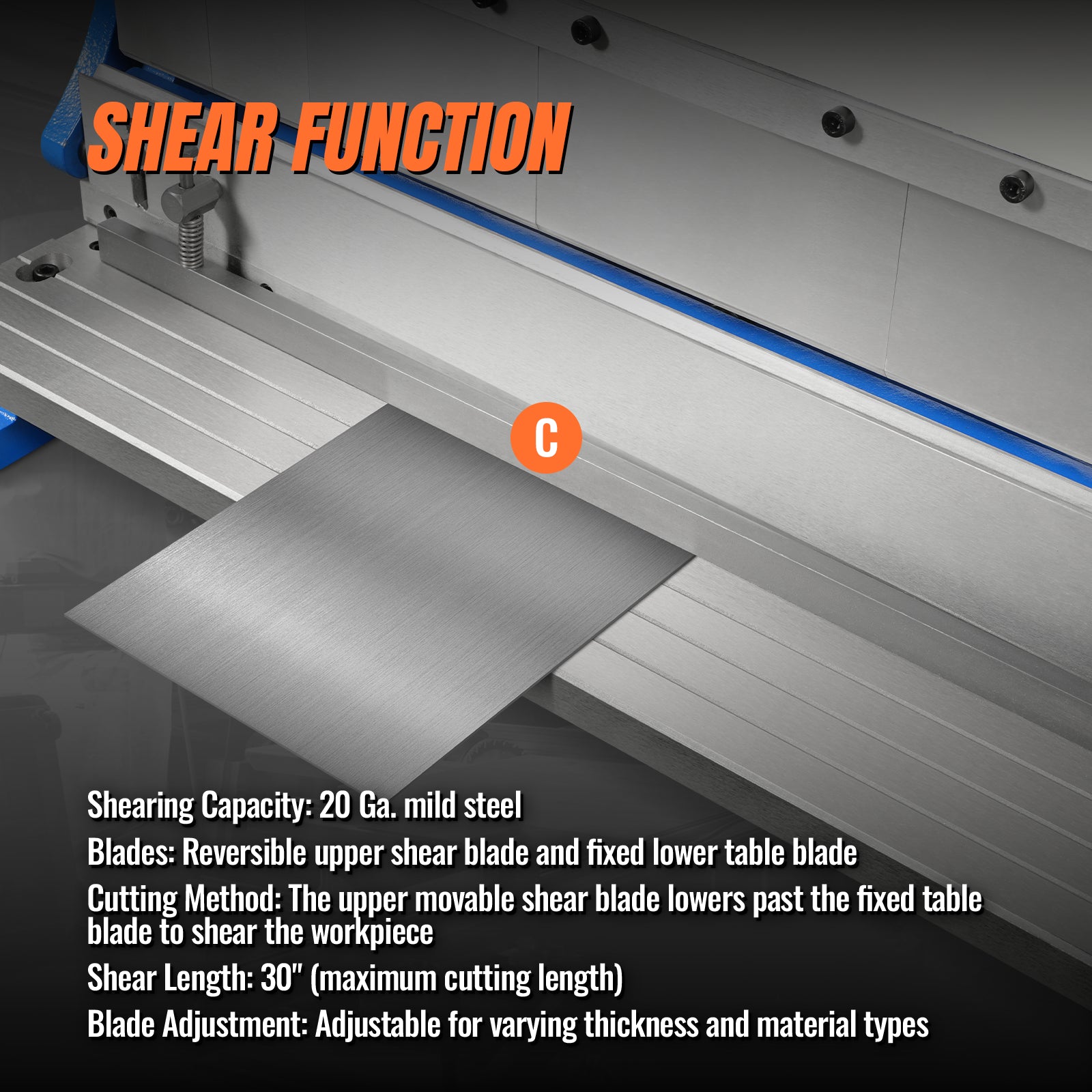30-inch 3-in-1 Pan and Box Brake – Slip Roll, Shear, Bending Machine for Sheet Metal, 20 Gauge Mild Steel, Adjustable Fingers, Heavy Duty, Metalworking, Fabrication, Rolling, Bending