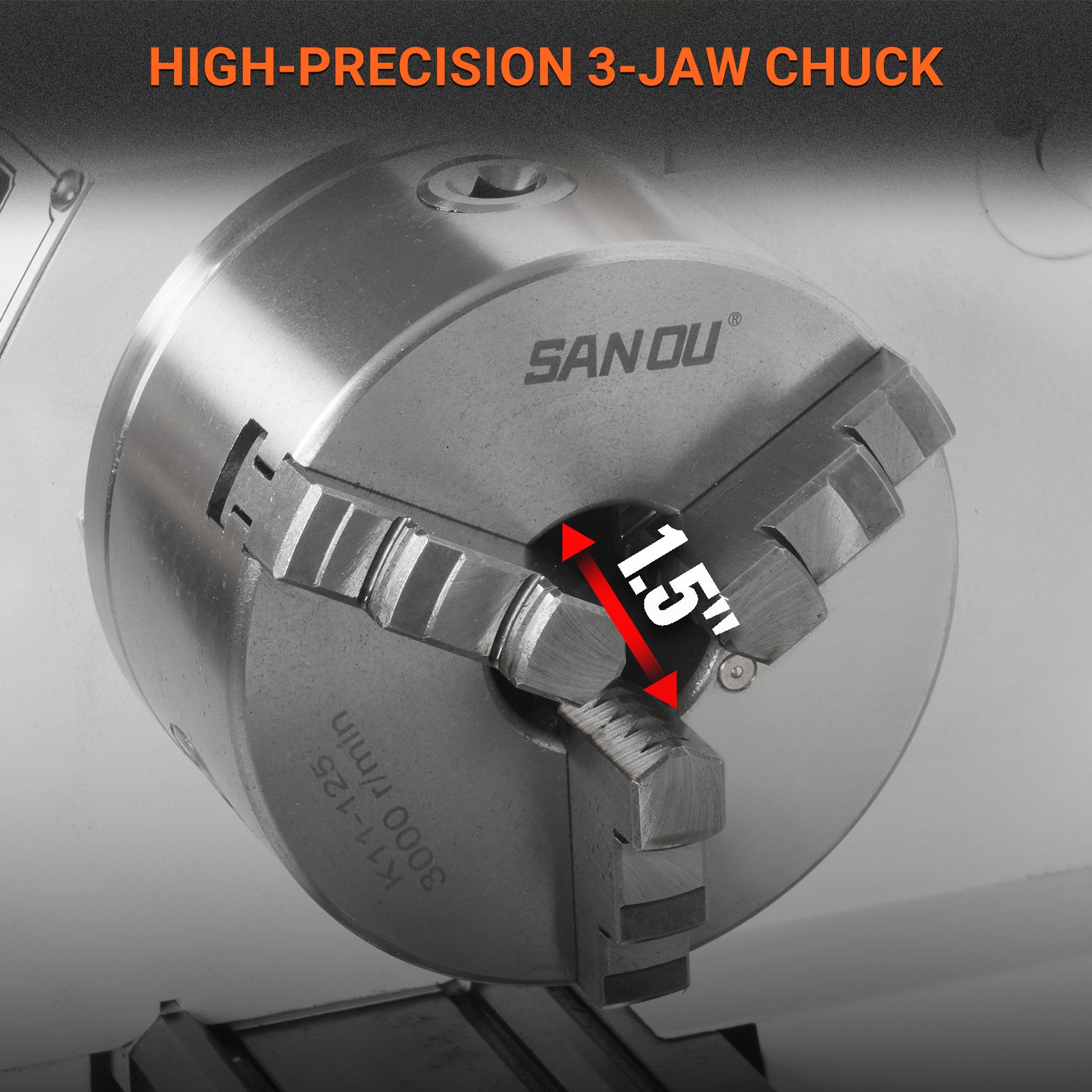 1.5‘’ Spindle Bore Metal Lathe Machine 8'' x 16'' High Precision Brushless Motor Mini 1.5HP Benchtop 0-2500 RPM Variable Speed Metal Working Machine 1.5‘’ Spindle Bore Small Lathe without Stand