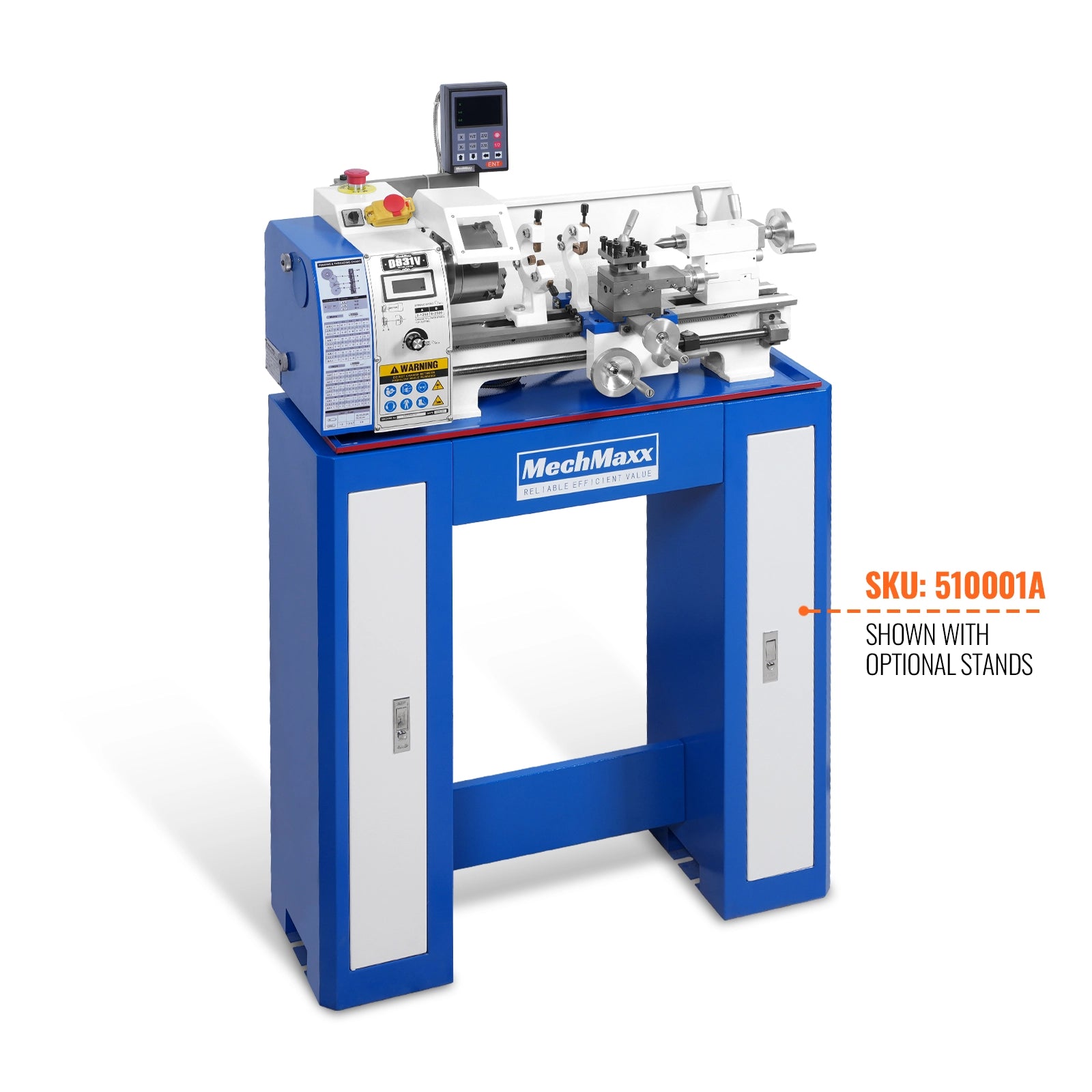 1.5‘’ Spindle Bore Metal Lathe Machine with DRO 8'' x 16'' High Precision Mini 1.5HP Benchtop 0-2500 RPM Variable Speed Metal Working Machine 1.5‘’ Spindle Bore Small Lathe without Stand