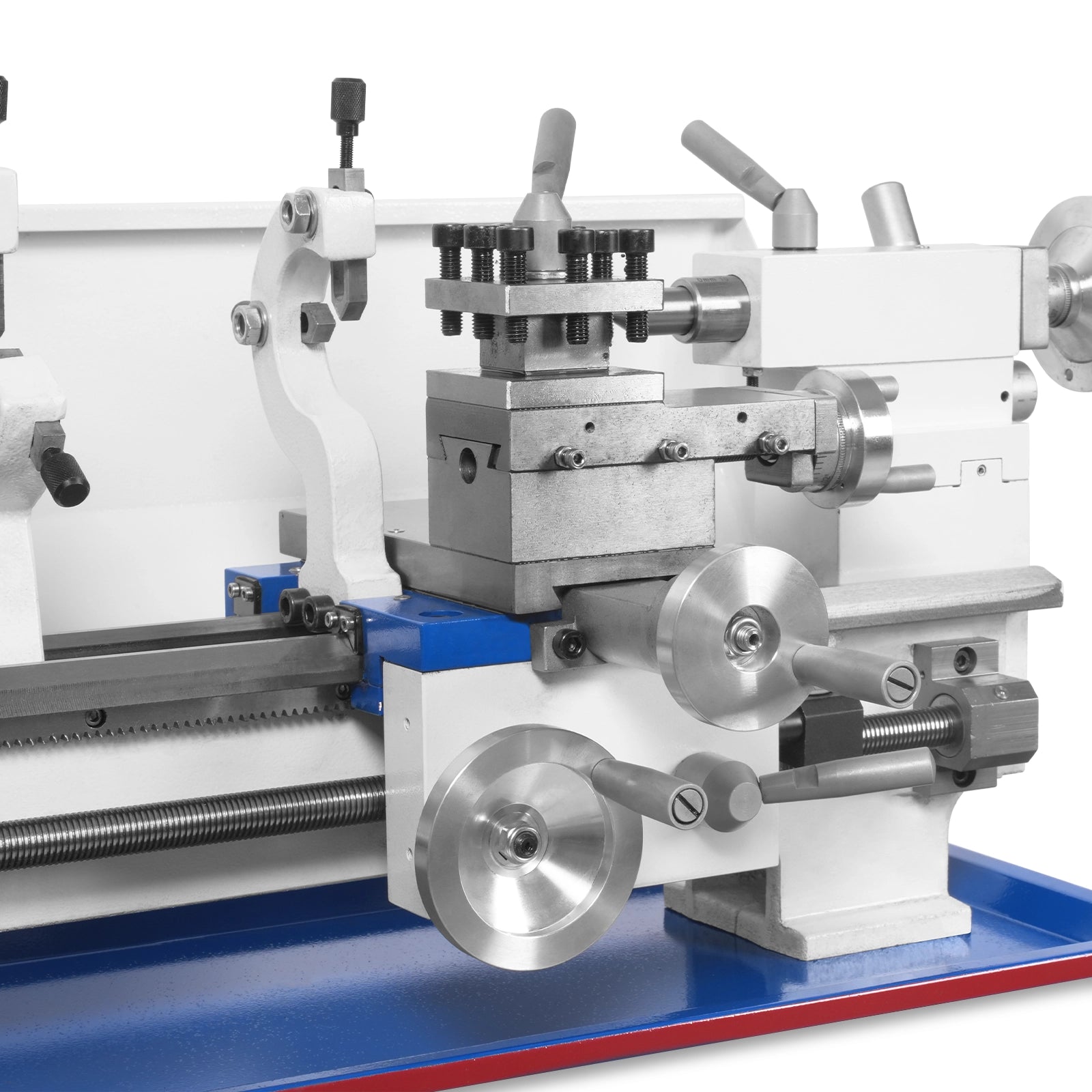 1.5‘’ Spindle Bore Metal Lathe Machine 8'' x 16'' High Precision Brushless Motor Mini 1.5HP Benchtop 0-2500 RPM Variable Speed Metal Working Machine 1.5‘’ Spindle Bore Small Lathe without Stand