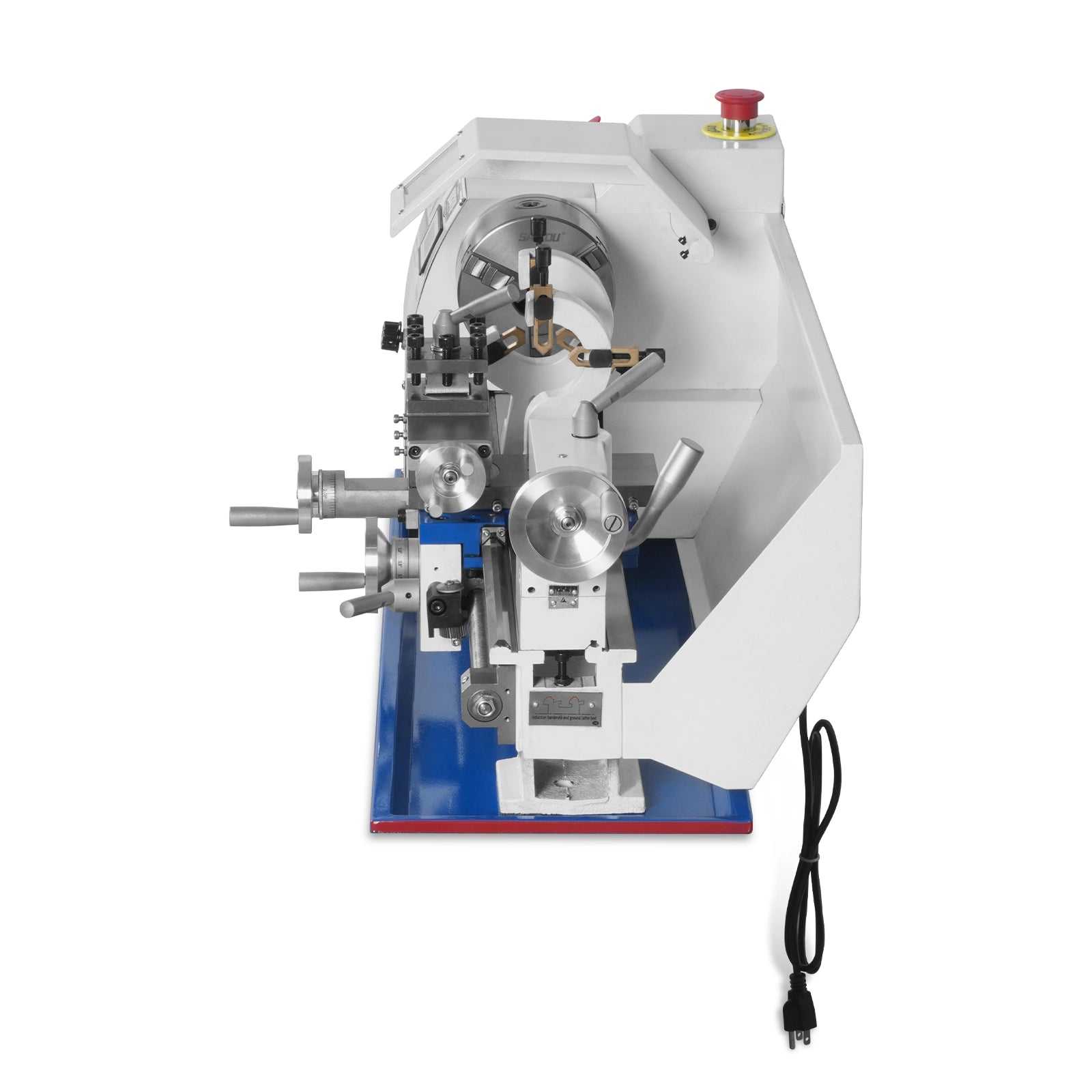1.5‘’ Spindle Bore Metal Lathe Machine 8'' x 16'' High Precision Brushless Motor Mini 1.5HP Benchtop 0-2500 RPM Variable Speed Metal Working Machine 1.5‘’ Spindle Bore Small Lathe without Stand