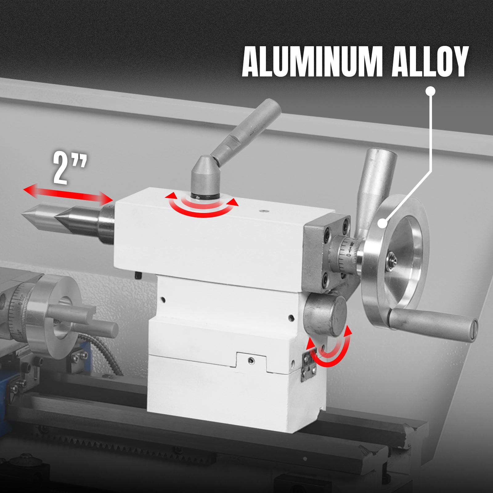1.5‘’ Spindle Bore Metal Lathe Machine with DRO 8'' x 16'' High Precision Mini 1.5HP Benchtop 0-2500 RPM Variable Speed Metal Working Machine 1.5‘’ Spindle Bore Small Lathe without Stand
