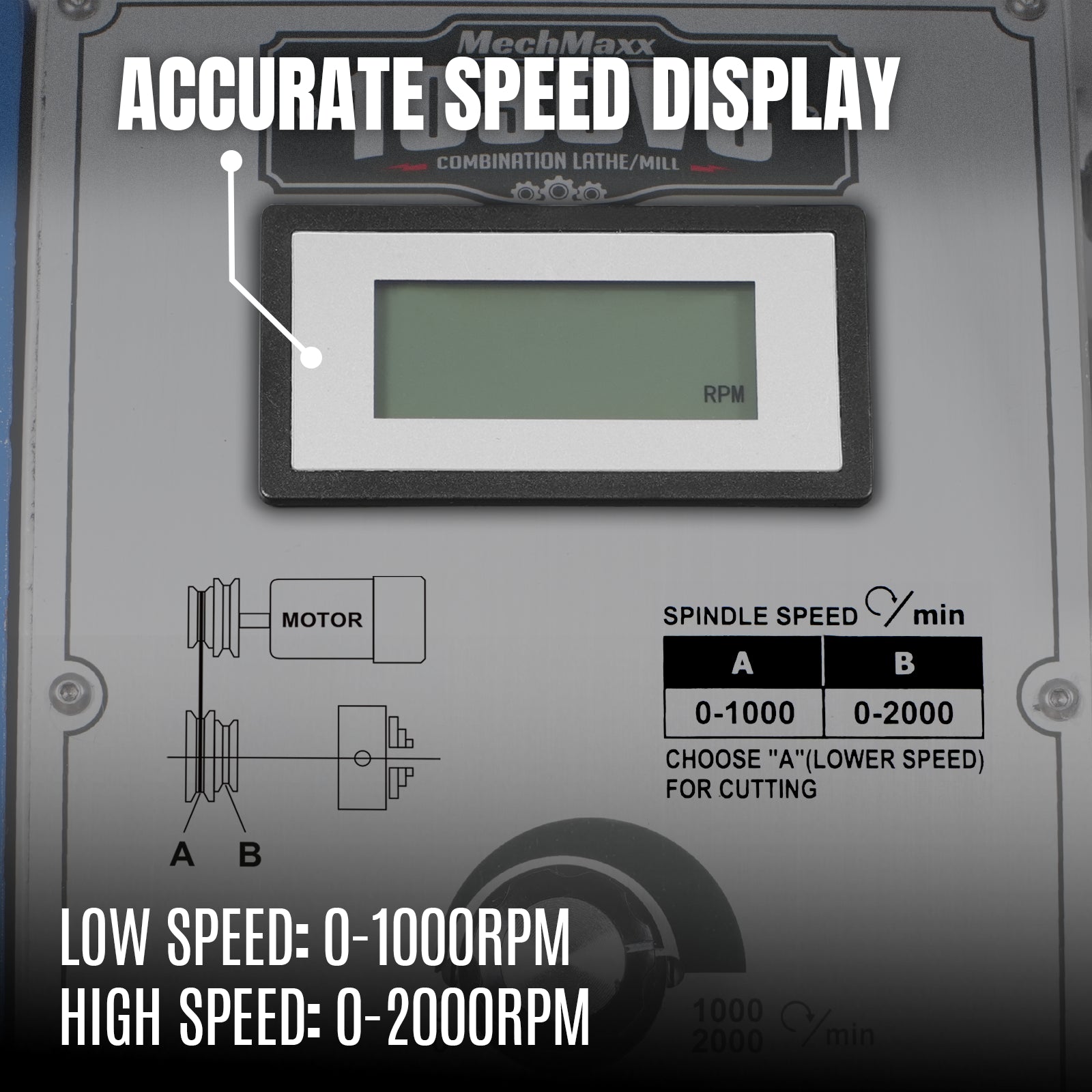 1.5‘’ Spindle Bore Metal Lathe Machine 10'' x 30'' High Precision Brushless Motor Benchtop 0-2000 RPM Variable Speed Metal Working Machine 1.5HP Small Lathe without Stand