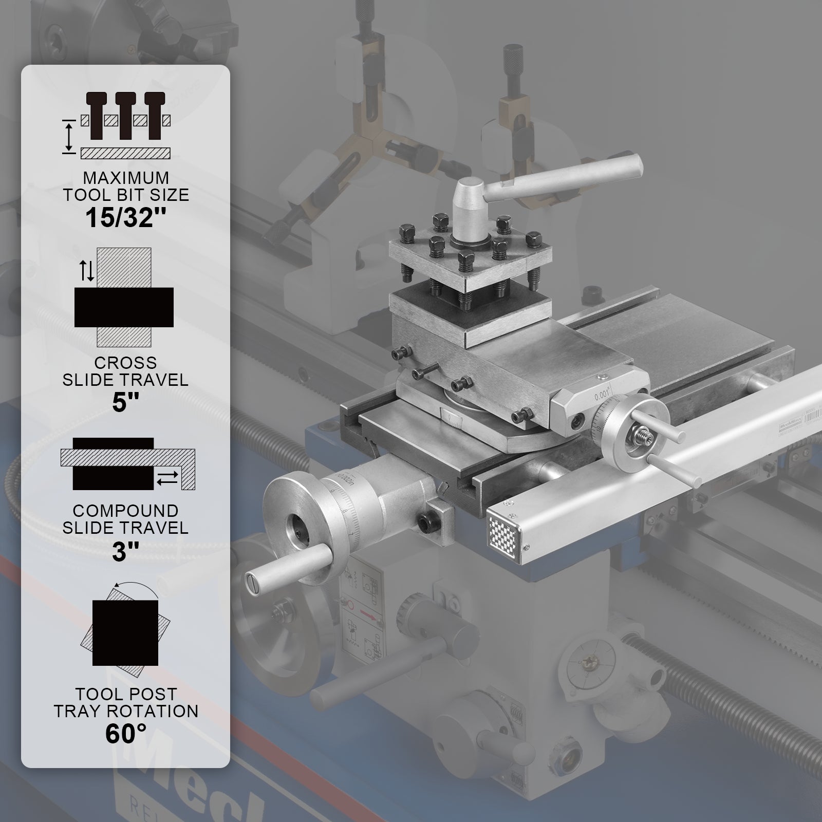 1.5‘’ Spindle Bore Metal Lathe Machine with DRO 10'' x 30'' High Precision Benchtop 0-2000 RPM Variable Speed Metal Working Machine 1.5HP Small Lathe without Stand