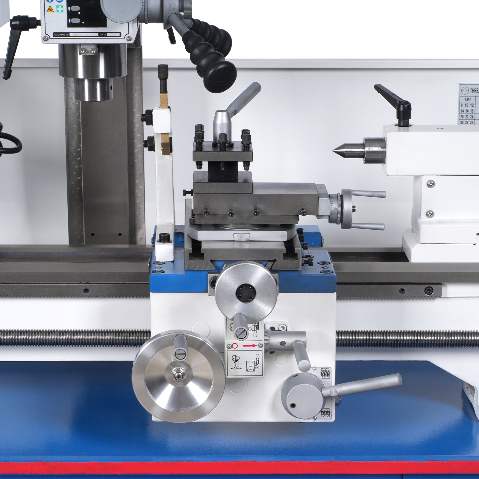 1.5 HP 10'' x 30'' Combination Lathe Milling Drilling Machine, 1.5'' Spindle Bore, 0-2000 RPM Variable Speed, High Precision Benchtop Lathe for Metalworking – Without Stand