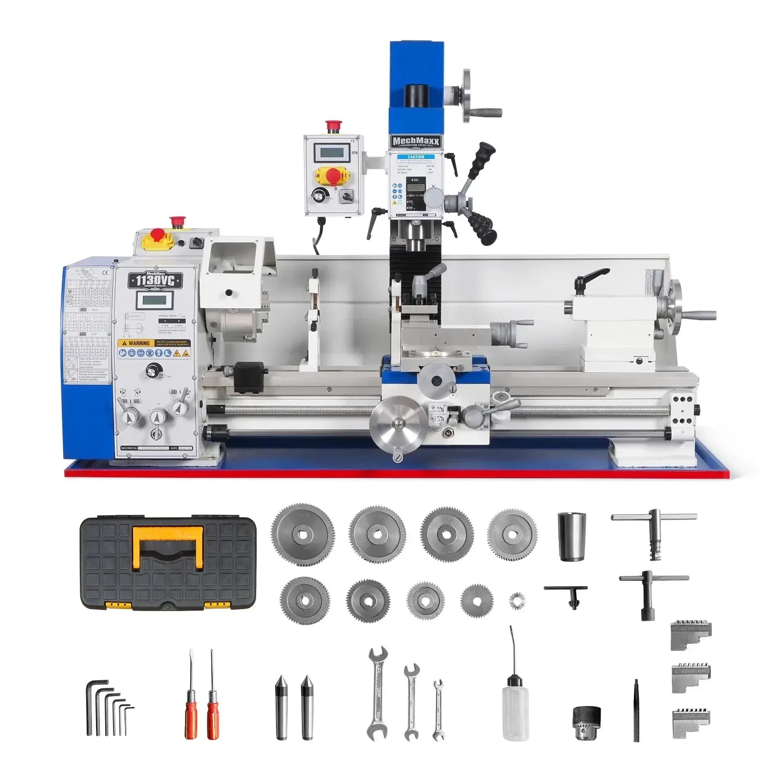 mahalo　セット 2 HP 11'' x 30'' Combination Lathe Milling Drilling Machine Brushless