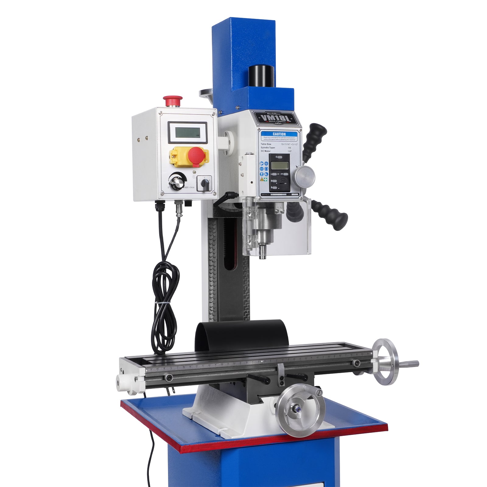 6"x20'' Benchtop Mill Drill Machine, Variable Speed, R8 Spindle, 1 HP, 110V, Brushless Motor Compact Milling Drilling Tool for Garage Shop, DIY Metalworking without Stand