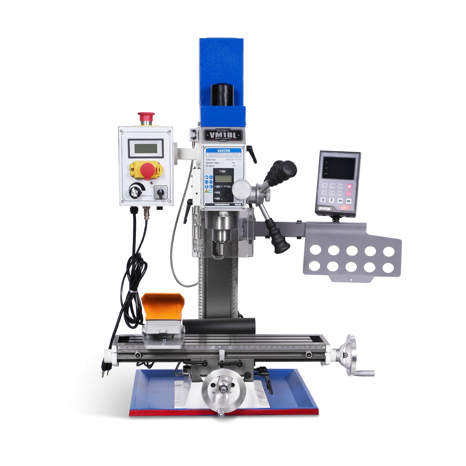 6"x20'' Benchtop Mill Drill Machine with DRO Brushless Motor, Variable Speed, R8 Spindle, 1 HP, 110V, Compact Milling Drilling Tool for Garage Shop, DIY Metalworking without Stand
